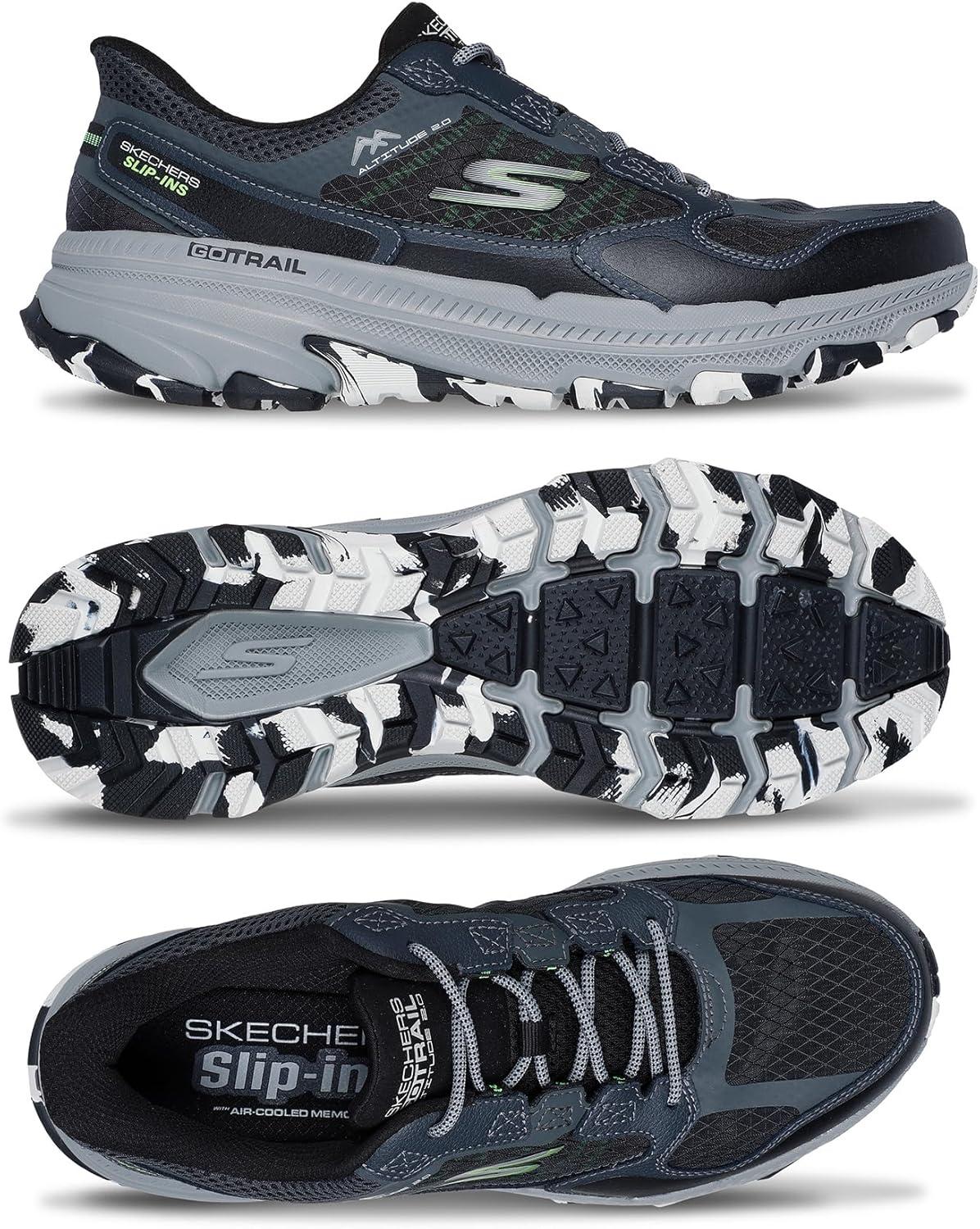 imageSkechers Womens Go Run Trail Altitude 20 Ravine Womens Trail Running ShoesBlackGrey