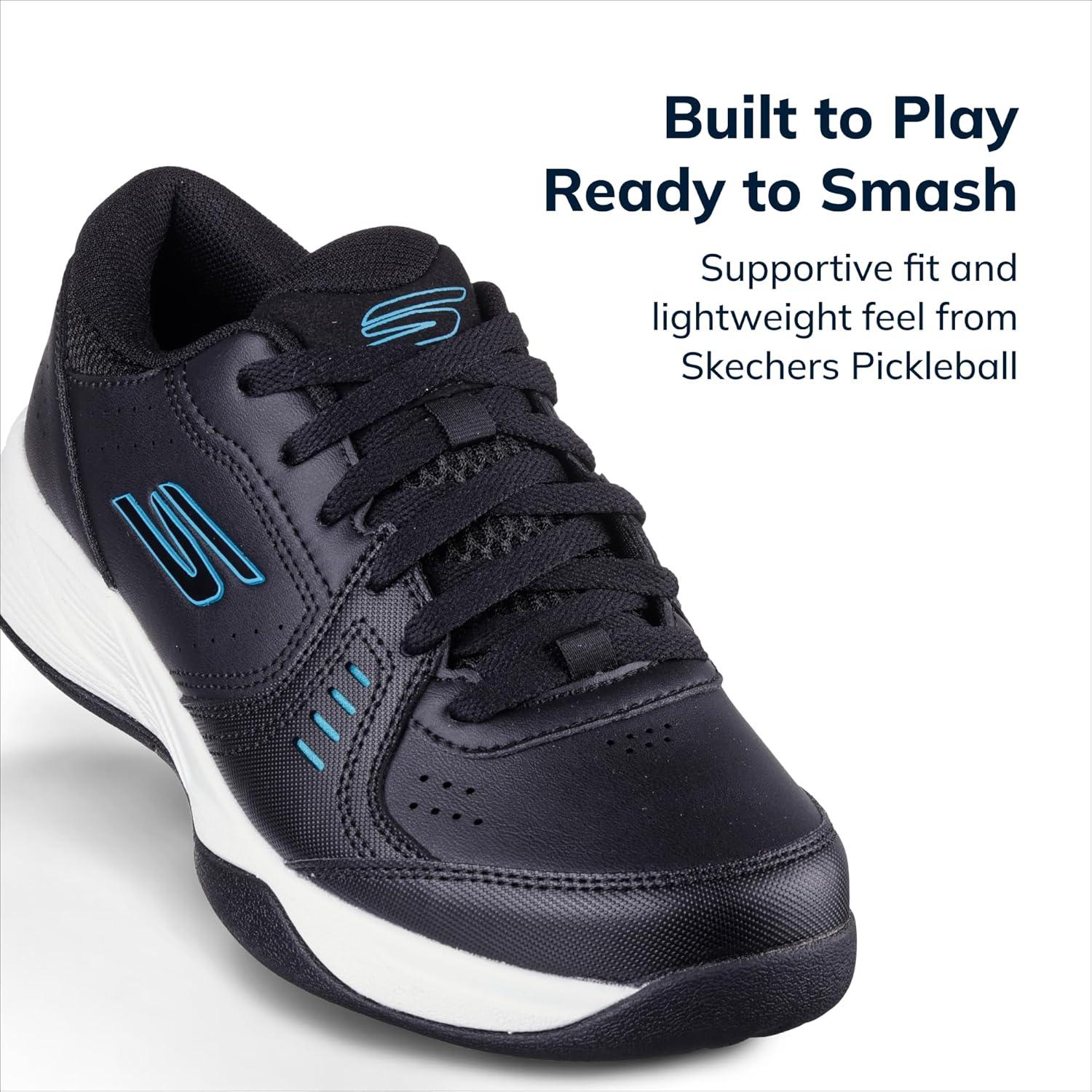 imageSkechers Womens Go Train Viper Court Smash PickleballSneakerBlackBlue