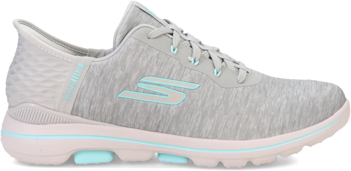imageSkechers Womens Go Walk 5 Relaxed Fit Slipin Golf ShoeSneakerGrayAqua