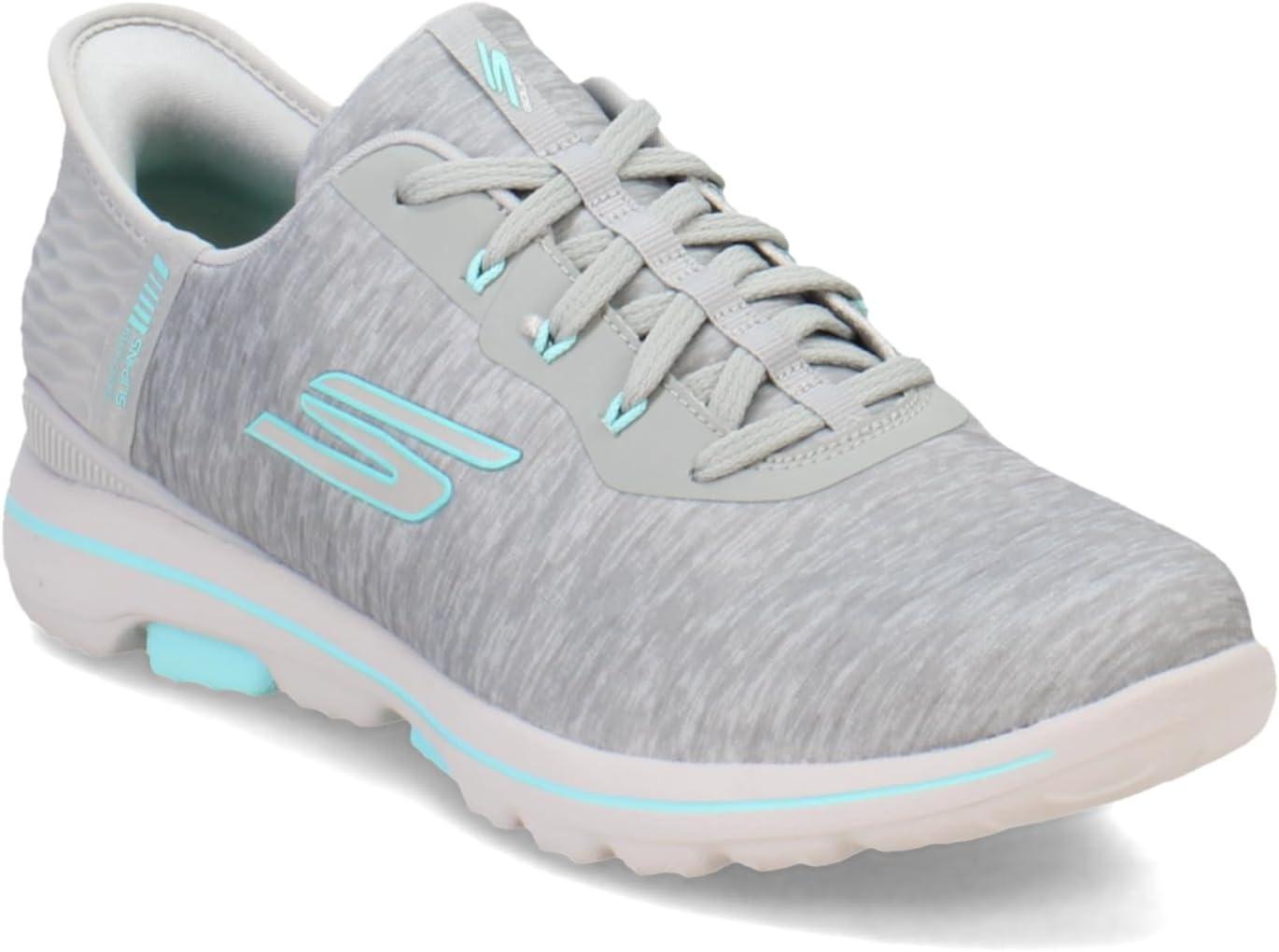 imageSkechers Womens Go Walk 5 Relaxed Fit Slipin Golf ShoeSneakerGrayAqua