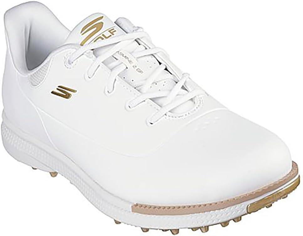 imageSkechers Womens Jasmine Waterproof Golf Shoe SneakerWhiteGold Spikeless