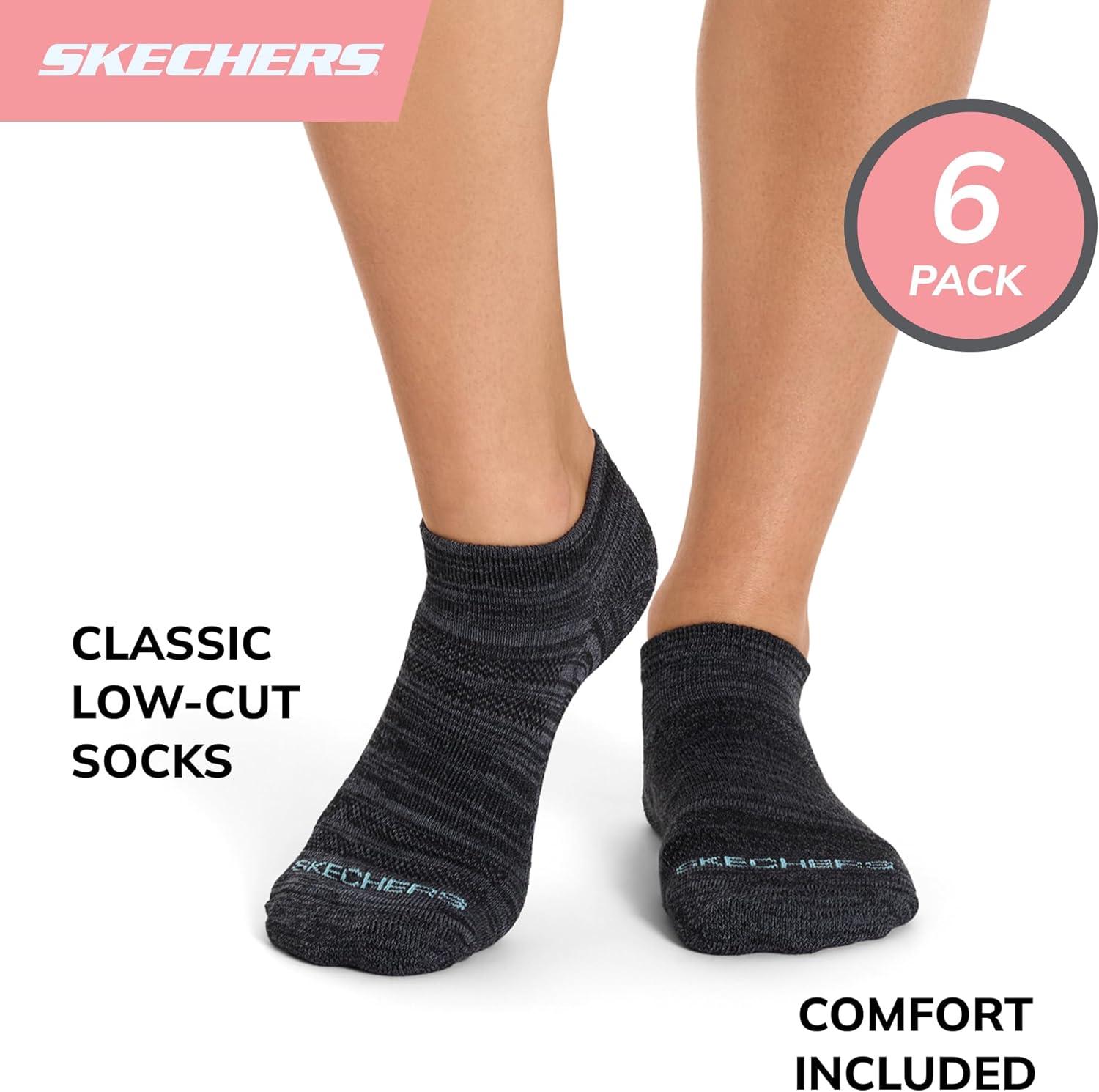 imageSkechers Womens Performance Low Cut Socks 6PackCharcoal Heather