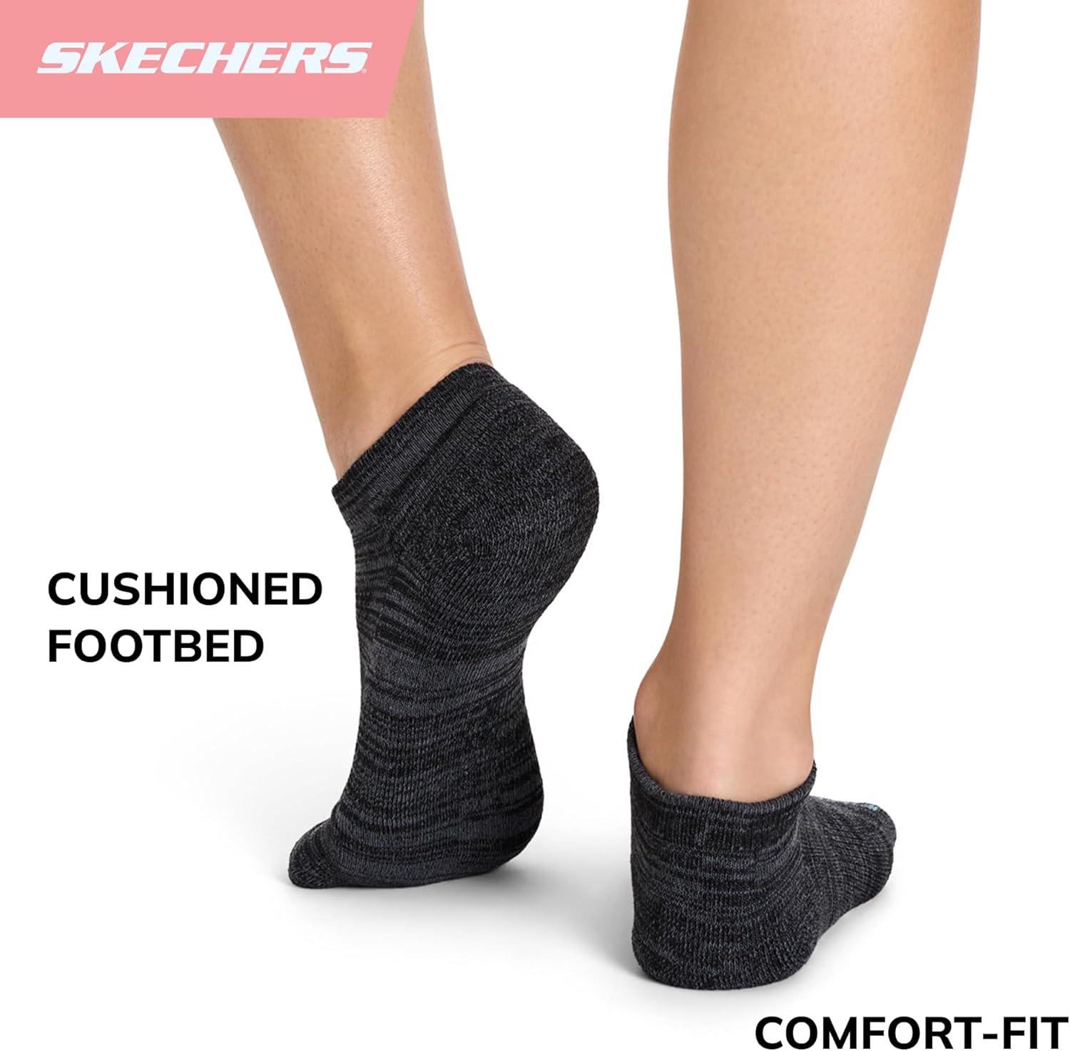 imageSkechers Womens Performance Low Cut Socks 6PackCharcoal Heather