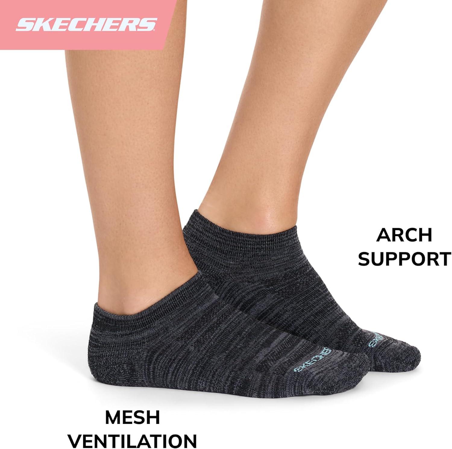 imageSkechers Womens Performance Low Cut Socks 6PackCharcoal Heather