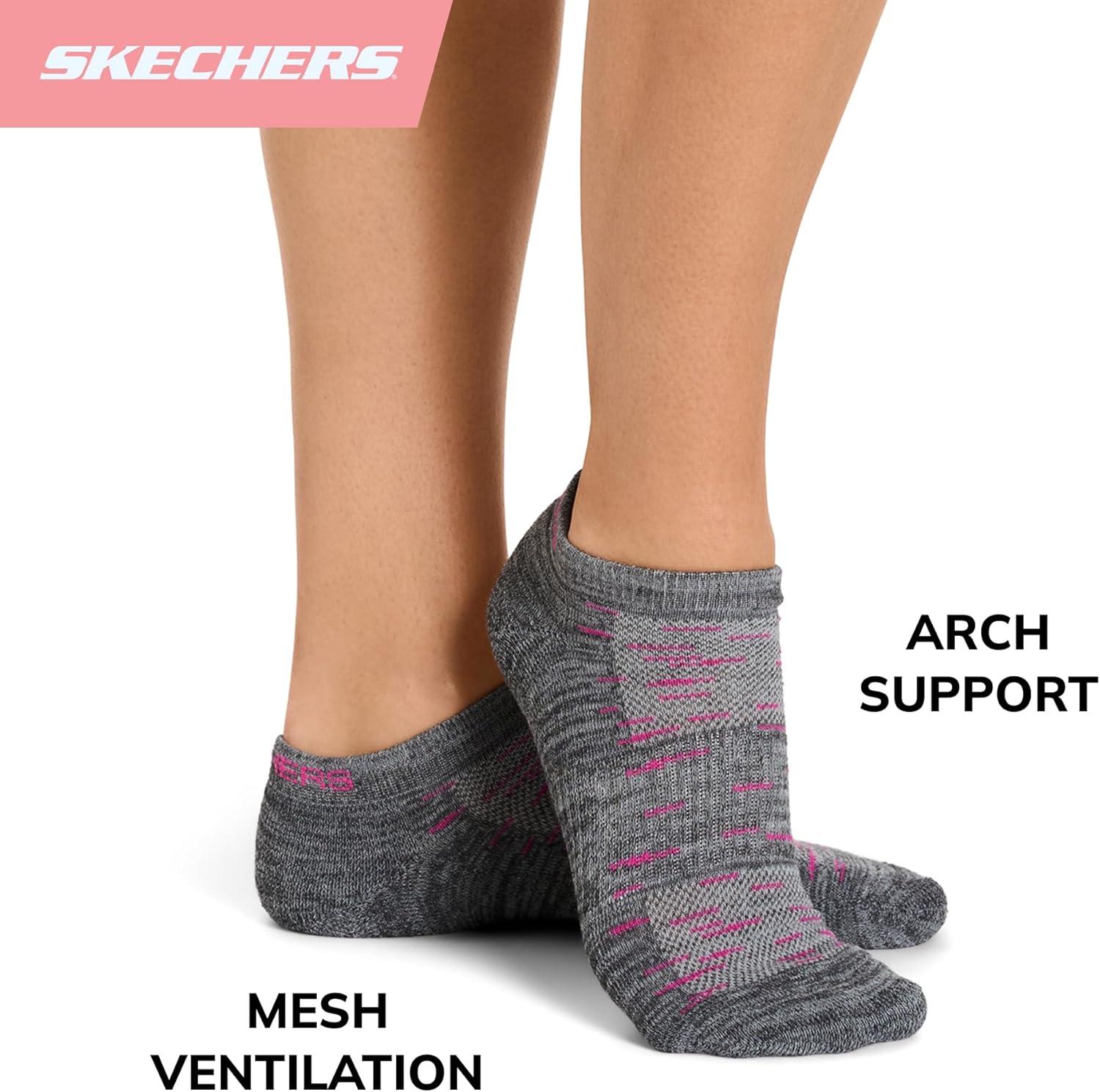 imageSkechers Womens Performance Low Cut Socks 6PackGrayMulti