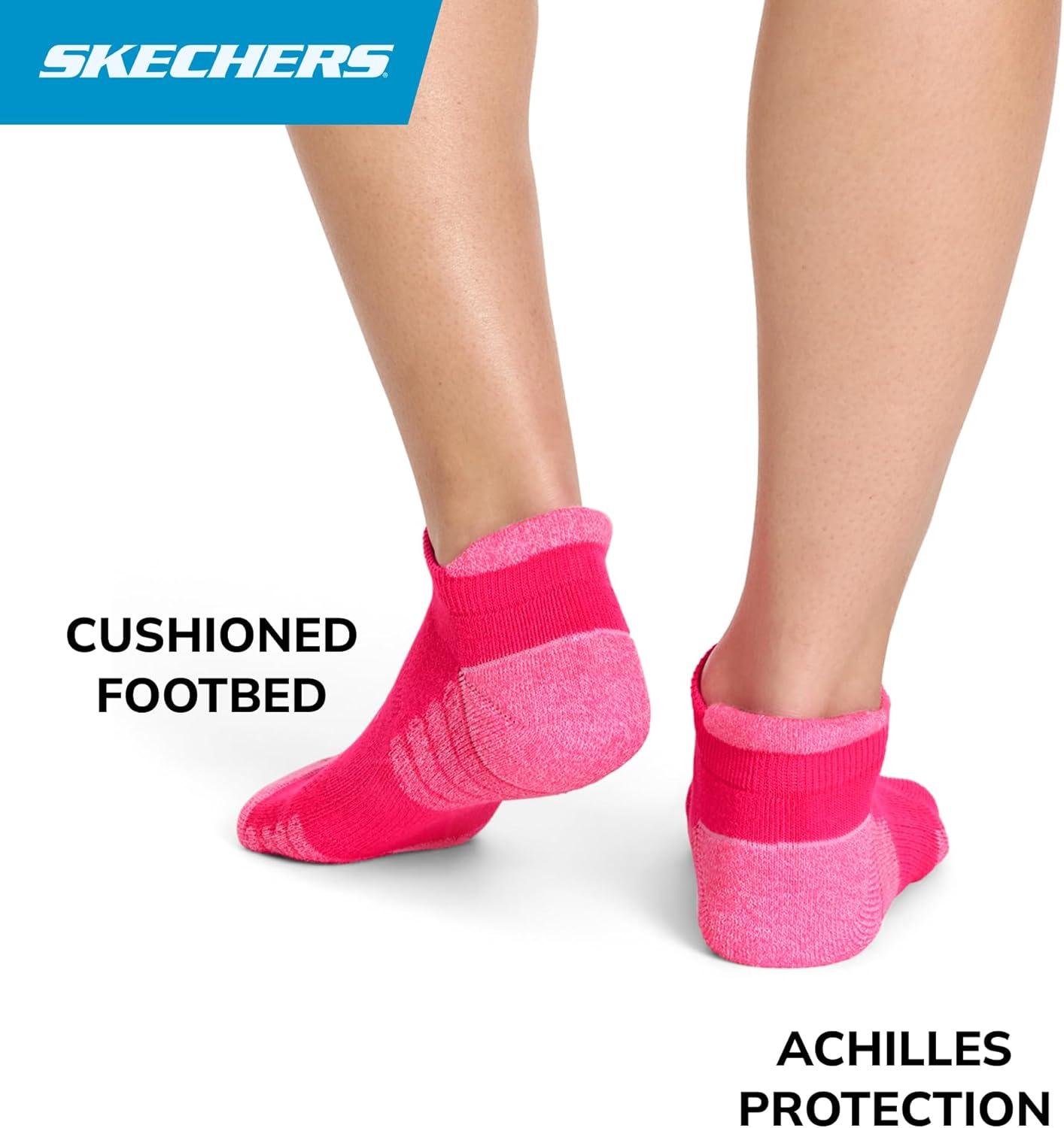 imageSkechers Womens Performance Pickleball Low Cut Odor Control ampamp Mesh Ventilation Socks 3PackVelvet DustWhiteKnockout Pink