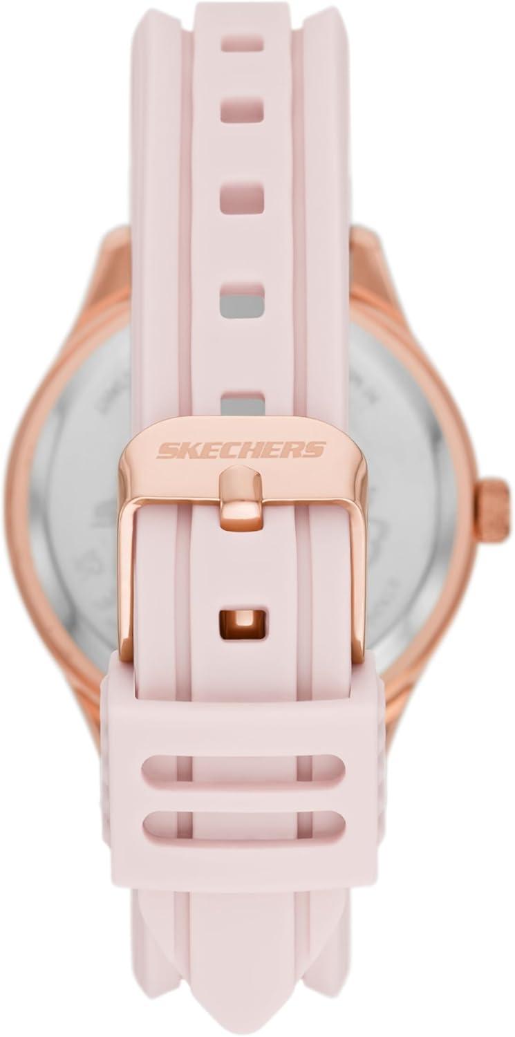 imageSkechers Womens Quartz ThreeHand Watch ampamp Stackable Bracelet Gift Set Color Rose Gold Blush Pink Model SR9061