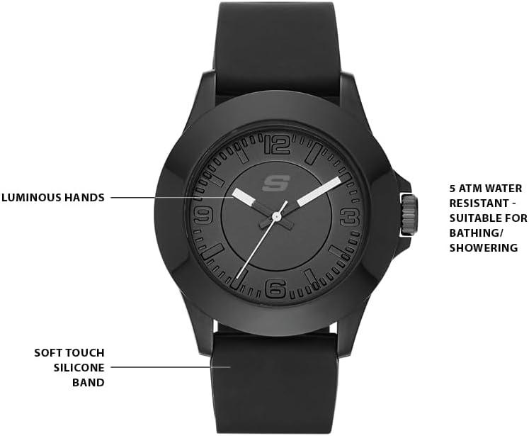 imageSkechers Womens Rosencrans Midsize Quartz ThreeHand Watch Color Black Model SR6024