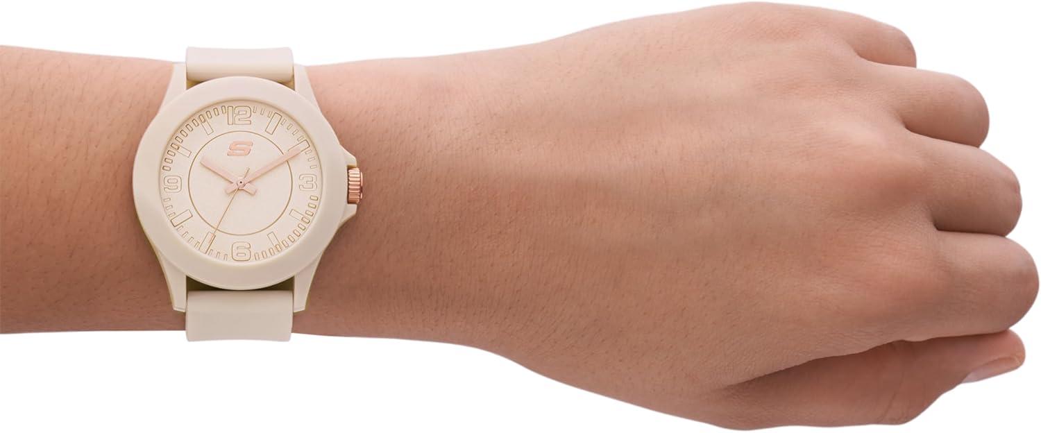 imageSkechers Womens Rosencrans Midsize Quartz ThreeHand Watch Color Blush Pink Model SR6172