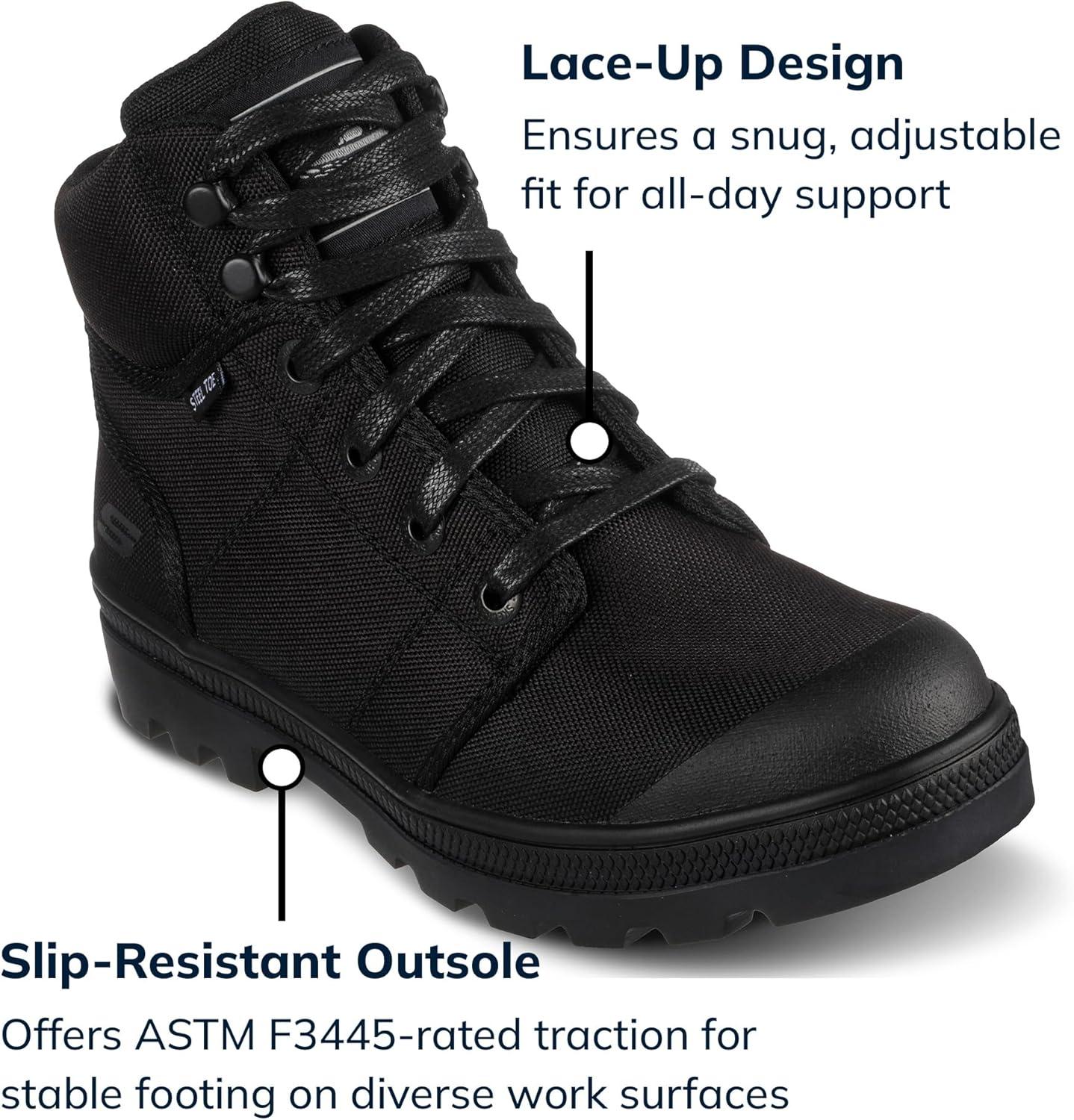 imageSkechers Womens Rotund Darragh Work LaceUp Boot Safety ToeBlack