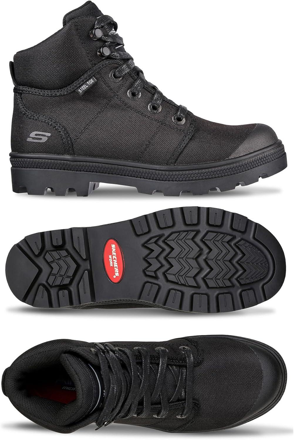 imageSkechers Womens Rotund Darragh Work LaceUp Boot Safety ToeBlack