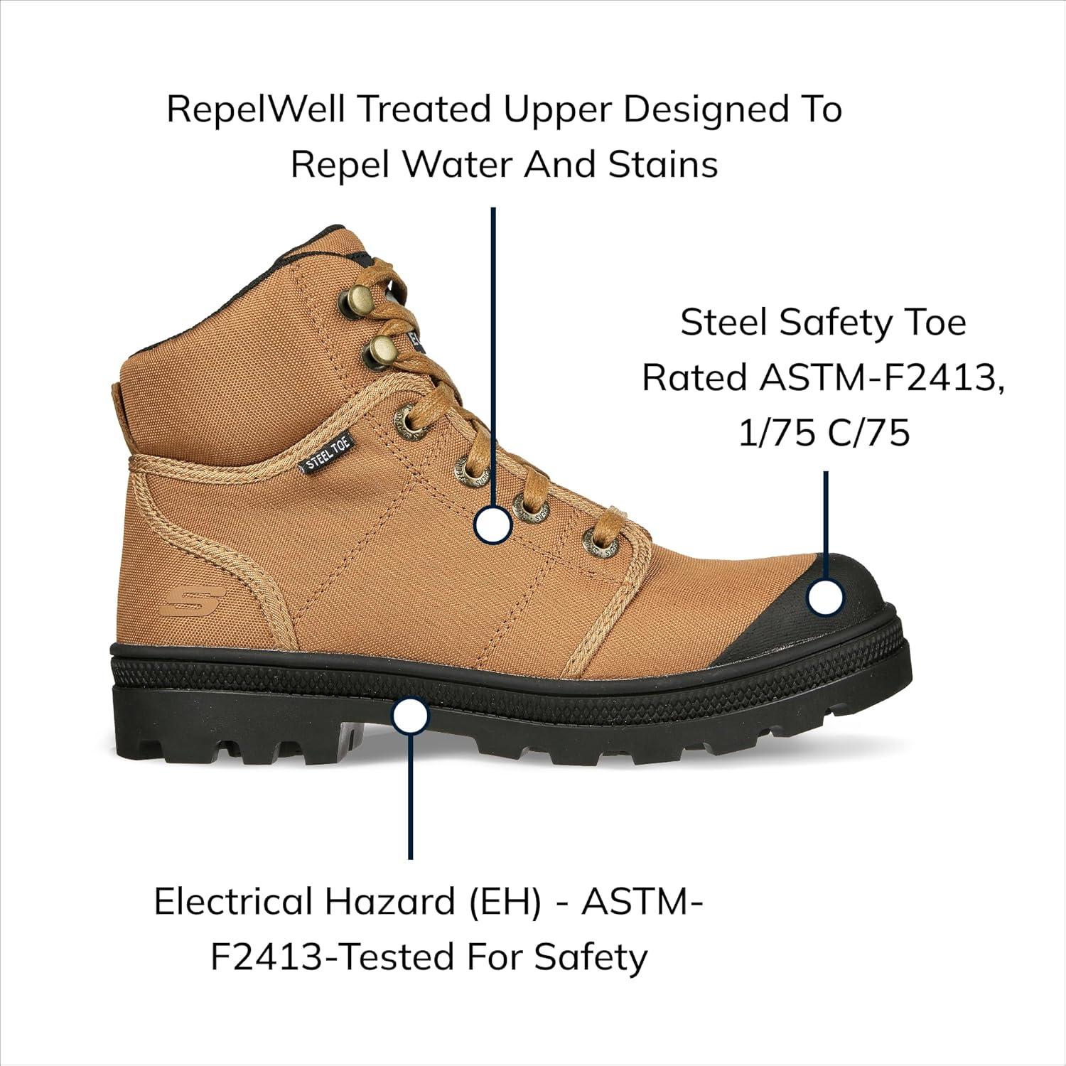 imageSkechers Womens Rotund Darragh Work LaceUp Boot Safety ToeRust