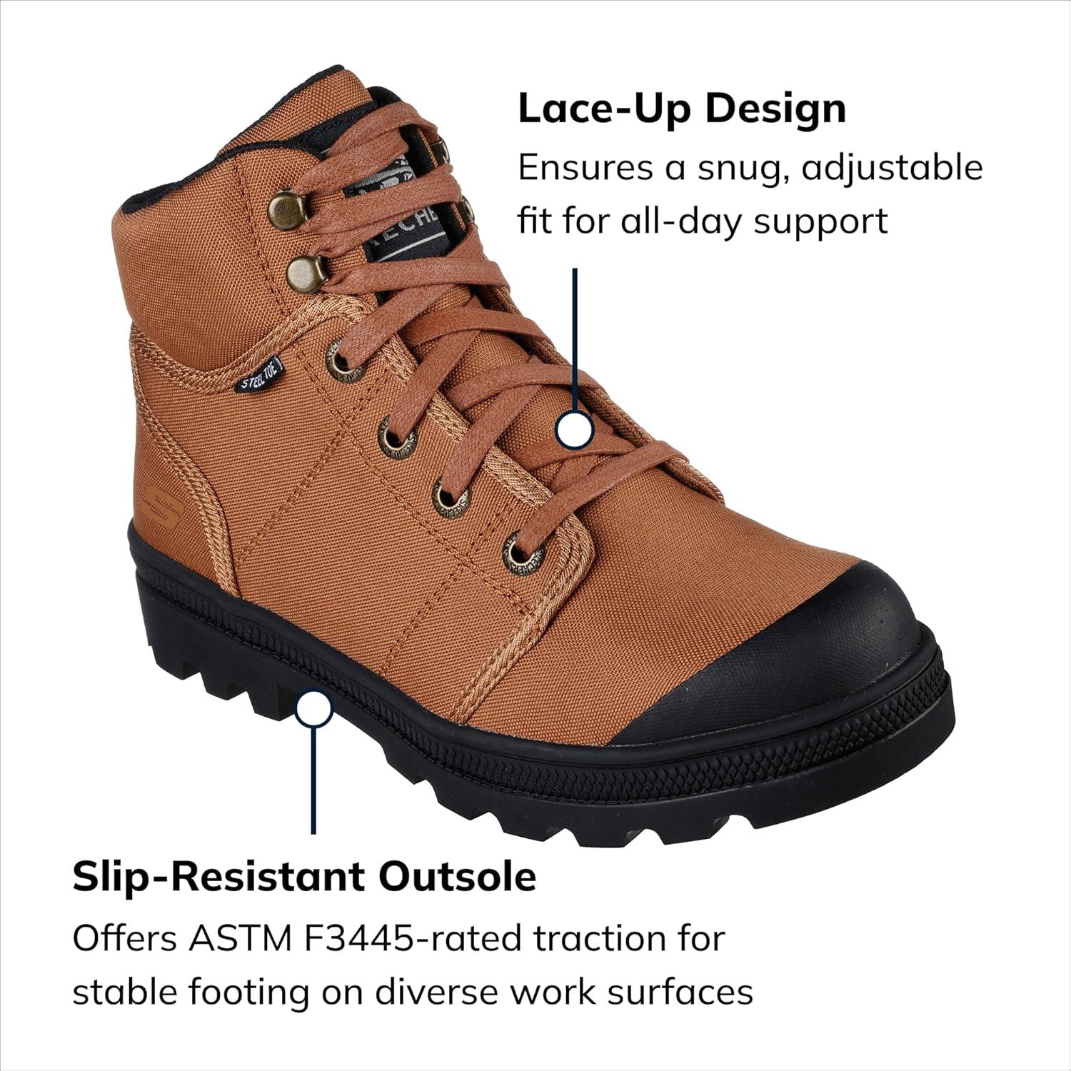 imageSkechers Womens Rotund Darragh Work LaceUp Boot Safety ToeRust