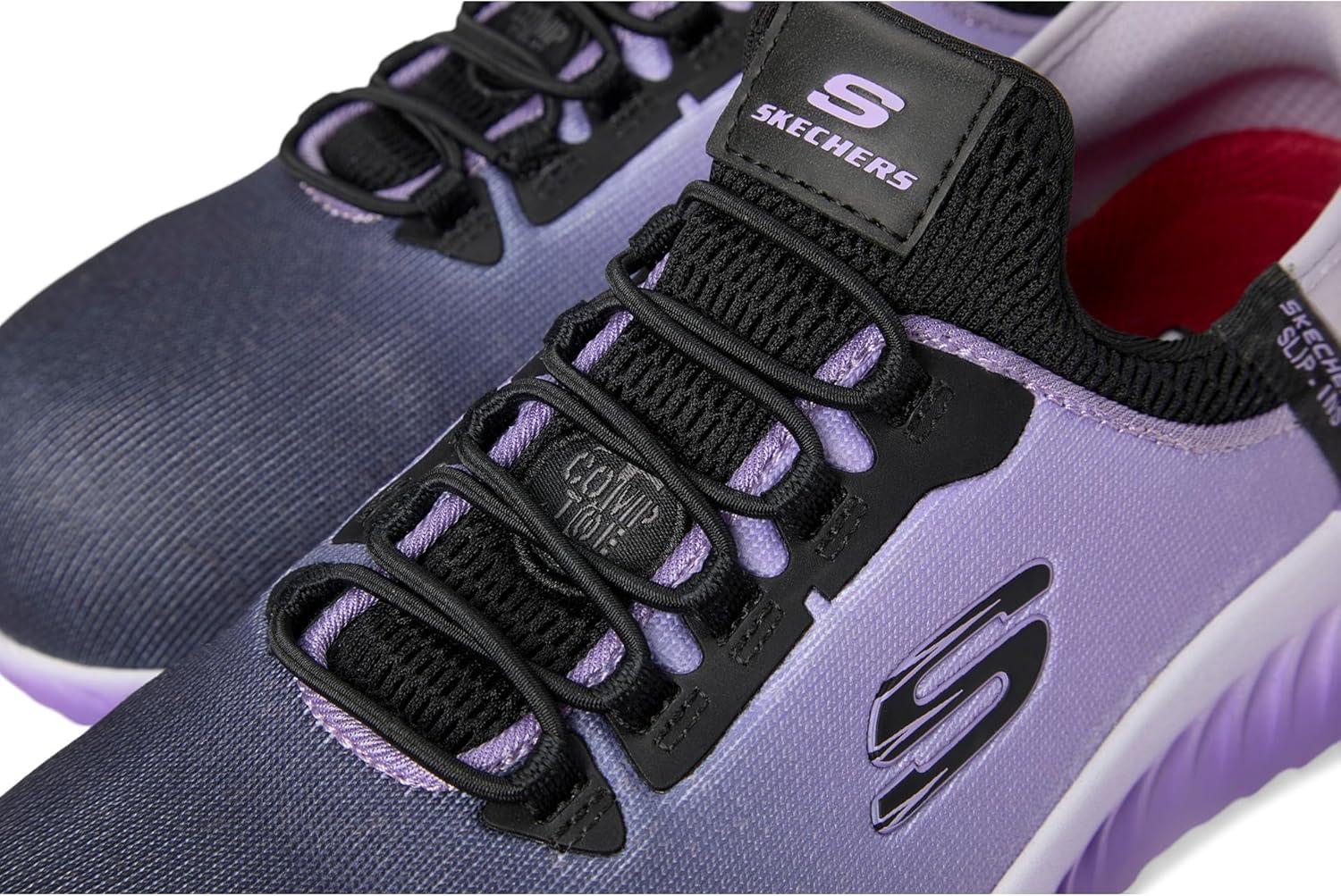 imageSkechers Womens Slipins Work Tilido Ombray Womens Slip Resistant Bungee SneakersBlackPurple