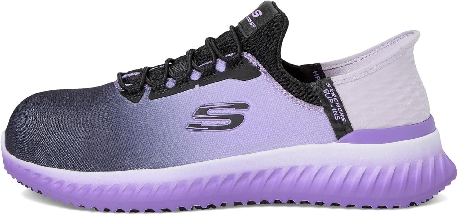 imageSkechers Womens Slipins Work Tilido Ombray Womens Slip Resistant Bungee SneakersBlackPurple