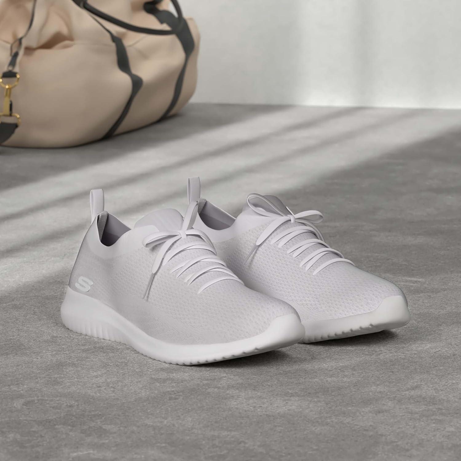 imageSkechers Womens Ultra Flex Salutations ShoesWhiteSilver