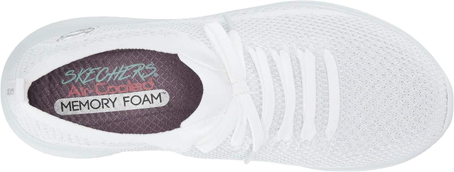 imageSkechers Womens Ultra Flex Salutations ShoesWhiteSilver