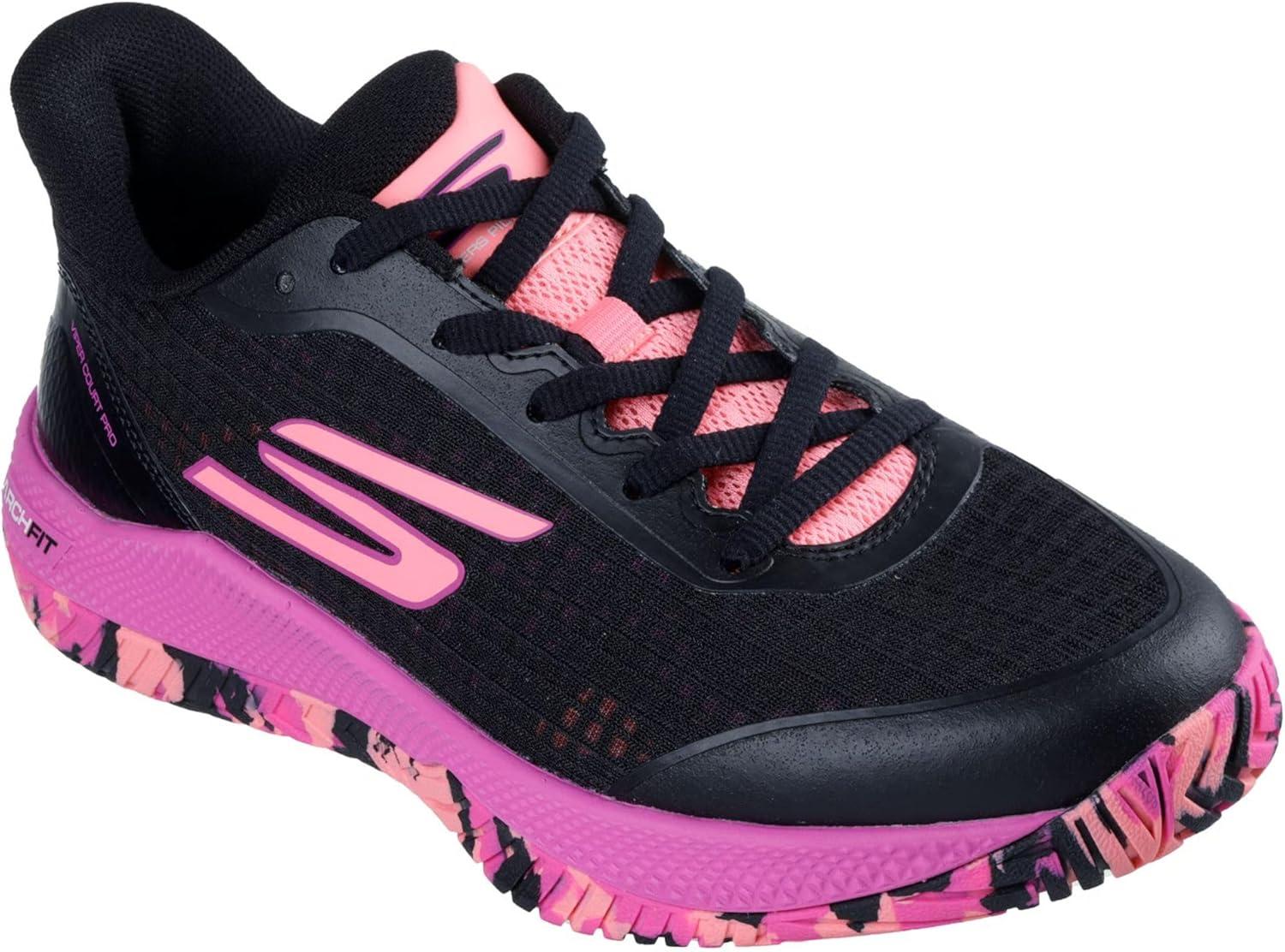 imageSkechers Womens Viper Court Pro Pickleball SneakerBlackHot Pink