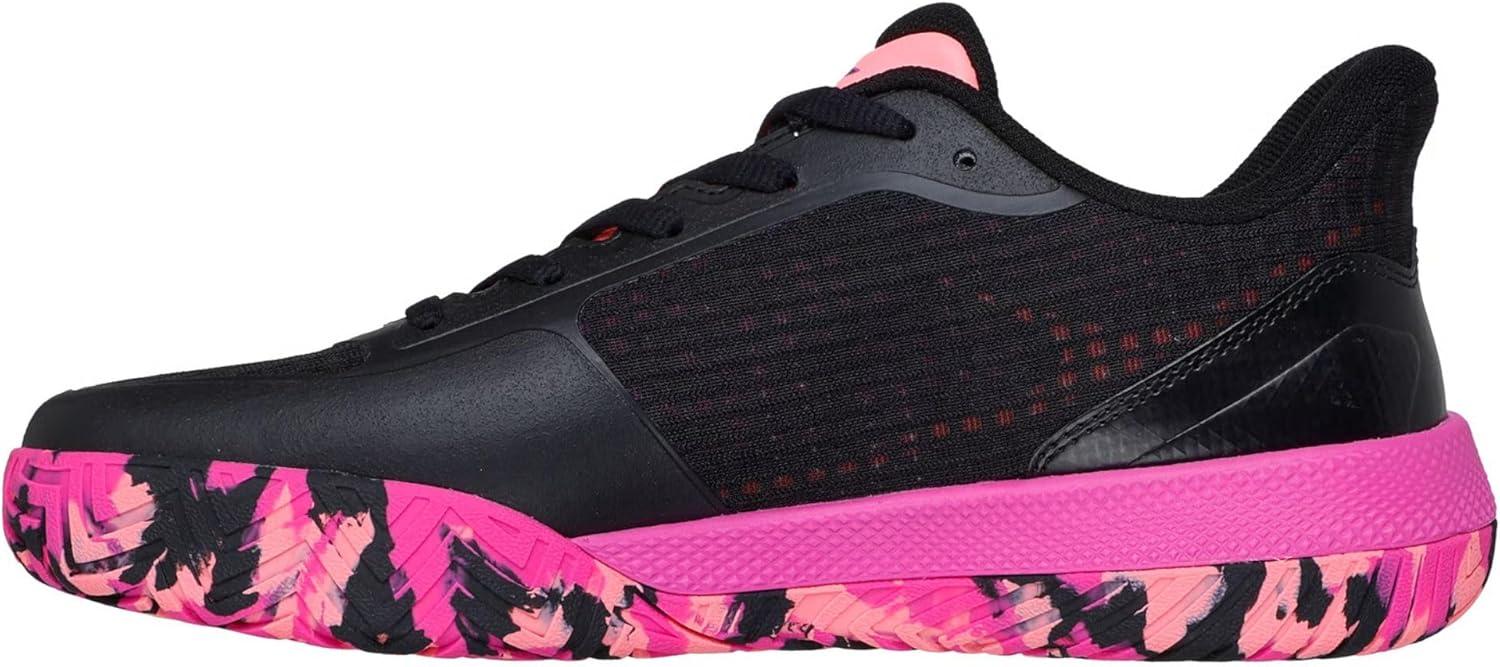 imageSkechers Womens Viper Court Pro Pickleball SneakerBlackHot Pink