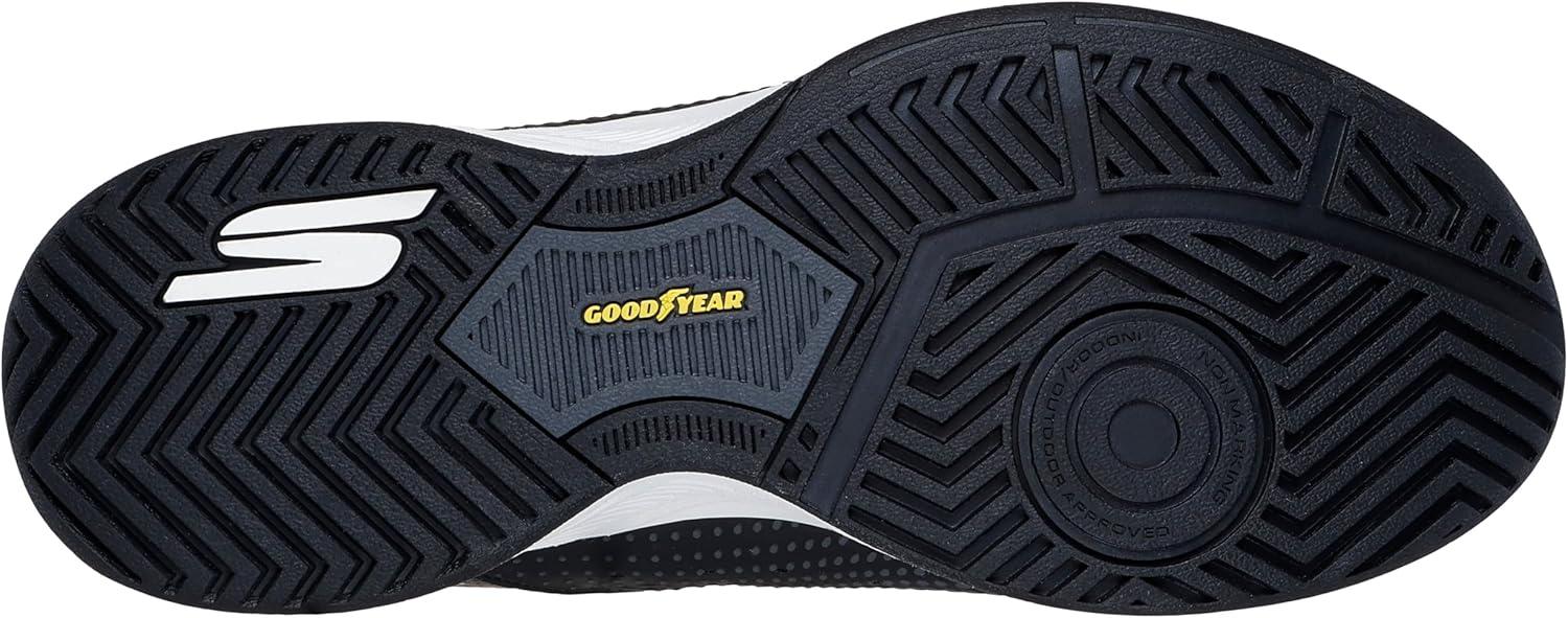 imageSkechers Womens Viper Court Reload Hands Free SlipIns SneakerBlack Synthetic Textile White Trim