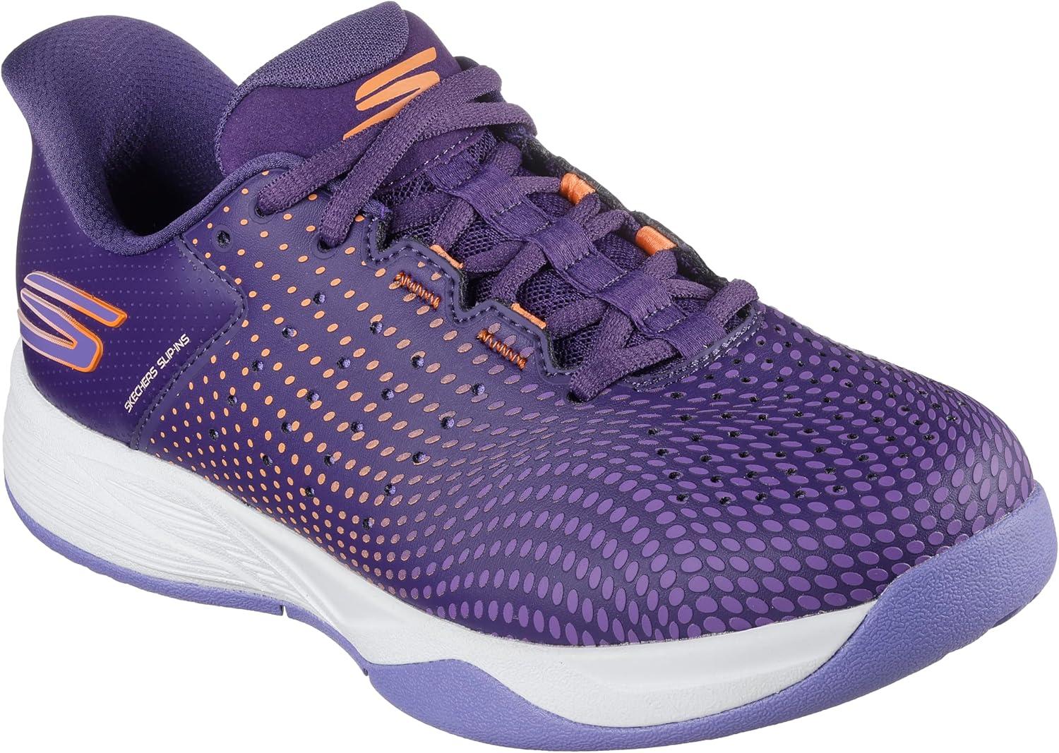 imageSkechers Womens Viper Court Reload Hands Free SlipIns SneakerPurpleCoral