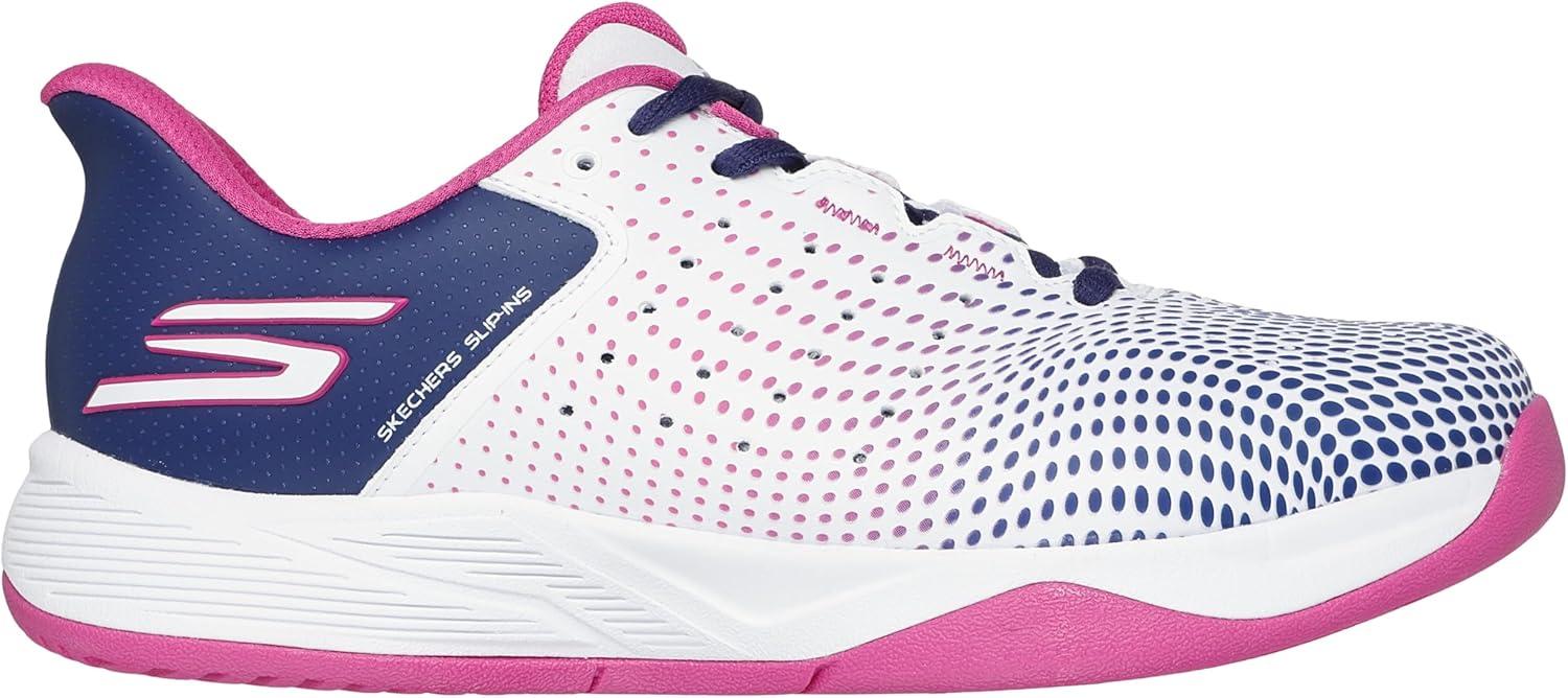 imageSkechers Womens Viper Court Reload Hands Free SlipIns SneakerWhiteNavyPink