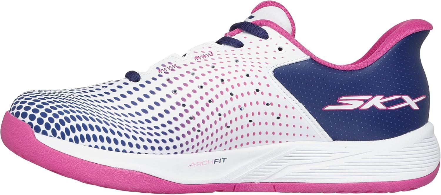 imageSkechers Womens Viper Court Reload Hands Free SlipIns SneakerWhiteNavyPink