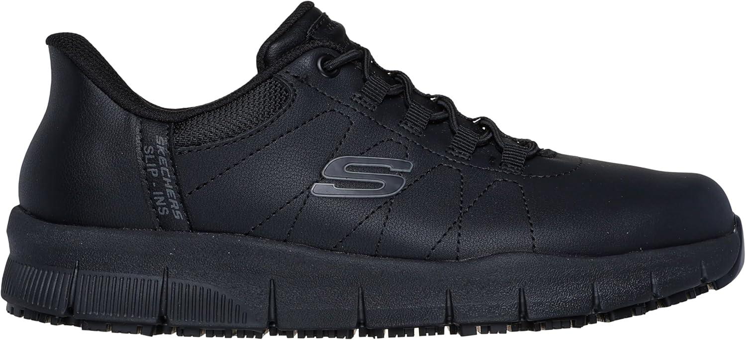 imageSkechers Womens Work Hands Free Slip Ins NampaCottonbud Bungee Athletic Sr ShoesBlack