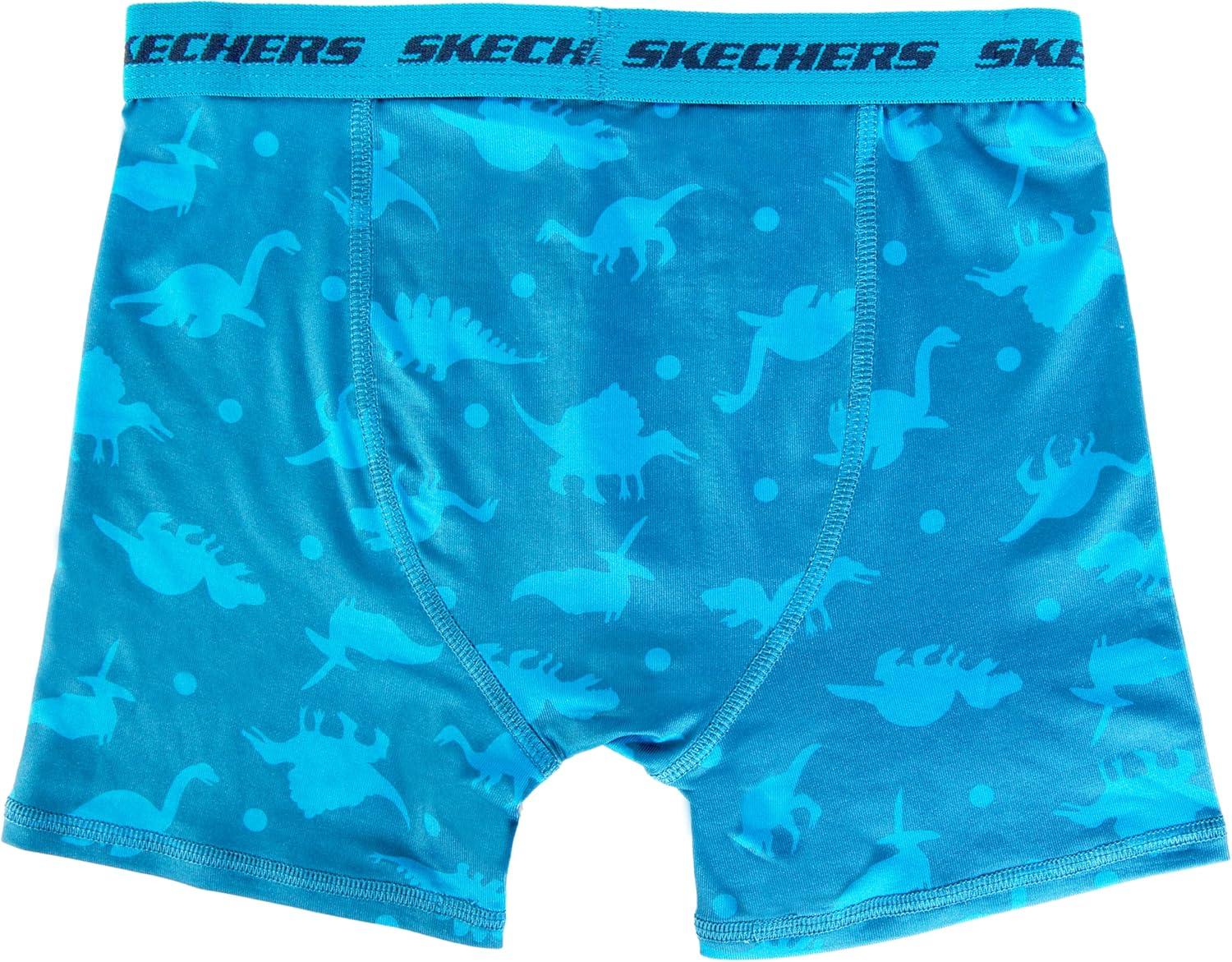 imageSkechers boys Amazon Exclusive 8pk Athletic Boxer Briefs With Unique Prints in Sizes 23t 4 6 8 and 108pack Dino Bxrbr