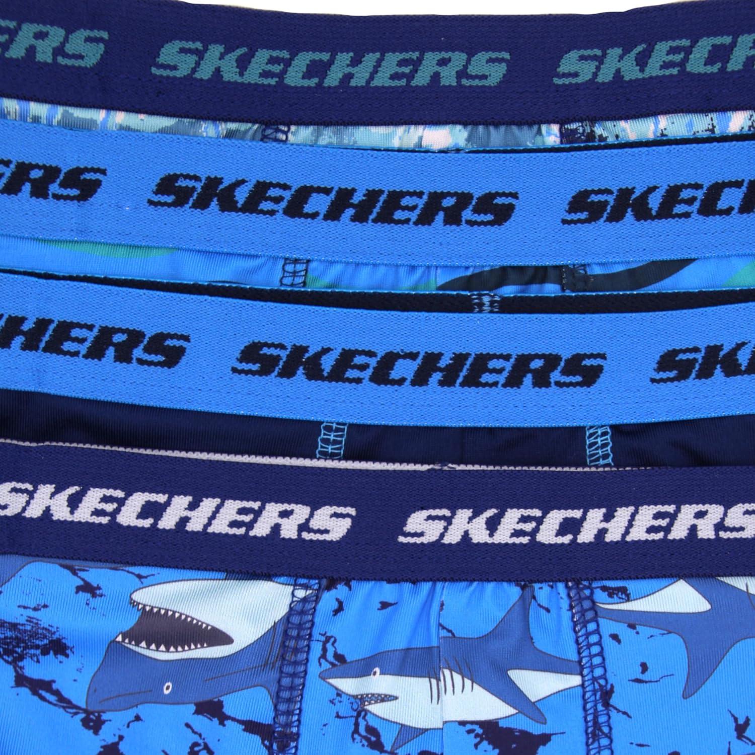 imageSkechers boys Amazon Exclusive 8pk Athletic Boxer Briefs With Unique Prints in Sizes 23t 4 6 8 and 108pack Sharks Bxrbr