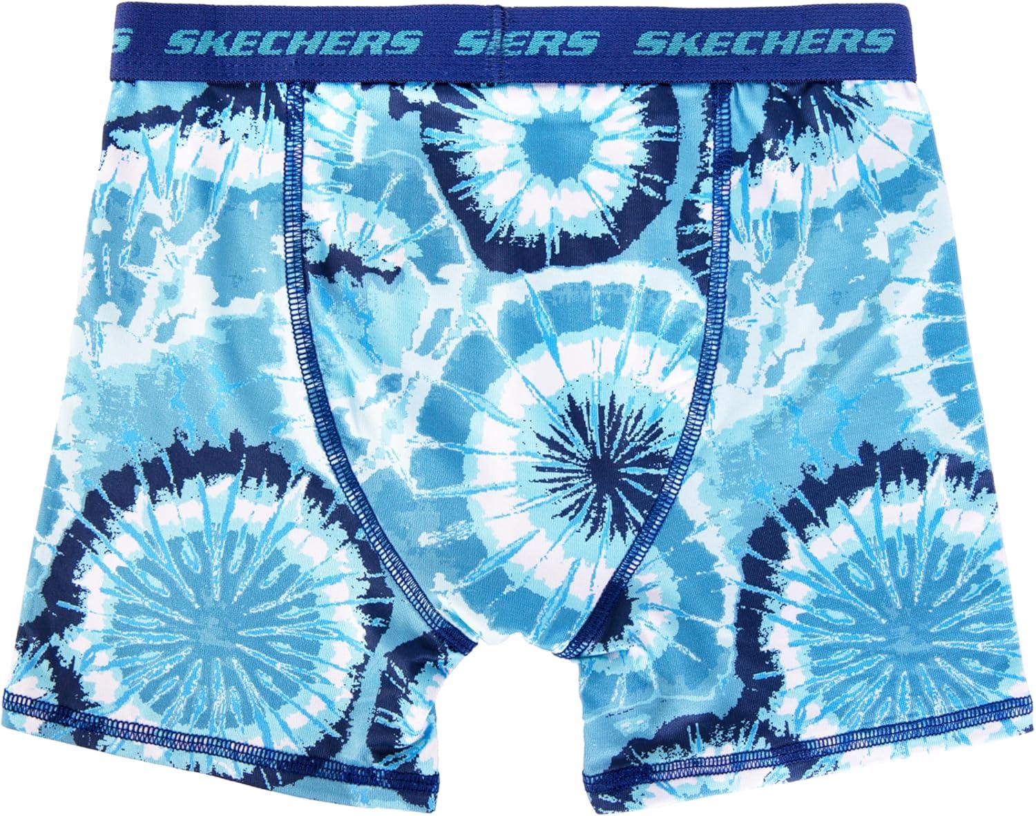 imageSkechers boys Amazon Exclusive 8pk Athletic Boxer Briefs With Unique Prints in Sizes 23t 4 6 8 and 108pack Sharks Bxrbr