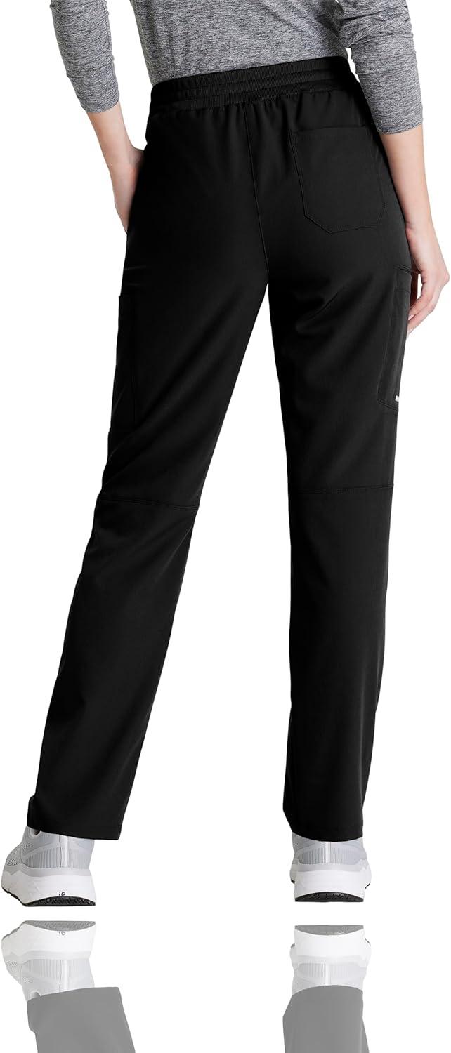 imageSkechers by BARCO Vitality Aura Classic Fit Straight Leg Scrub Pant for Women MidRise 5Pocket Bottom with 4way StretchBlack