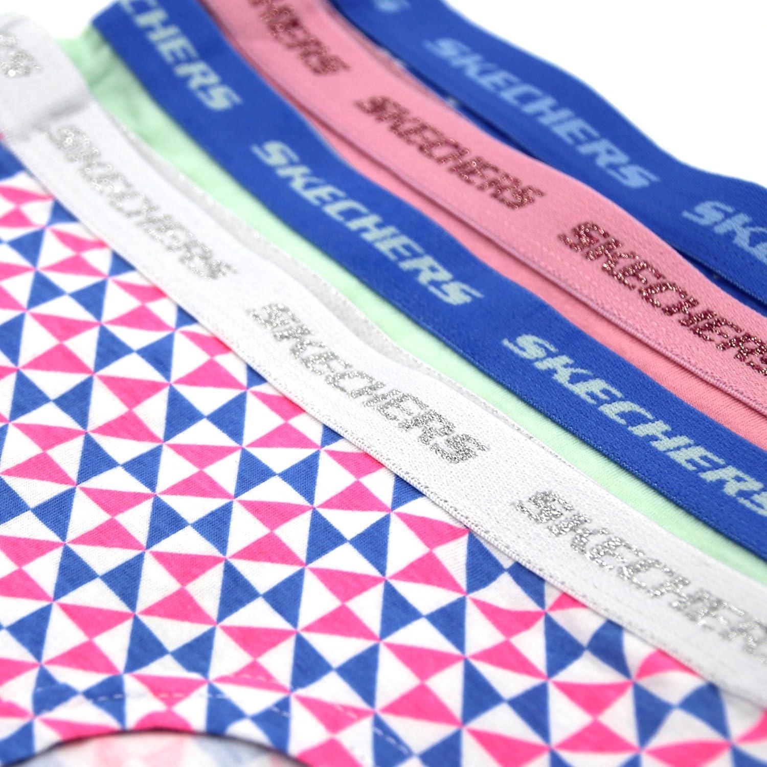 imageSkechers girls Amazon Exclusive Combed Cotton Blend Panties With Unique Prints and Pack Sizes Sizes 23t 4 6 8 and 108pack Geo Mix