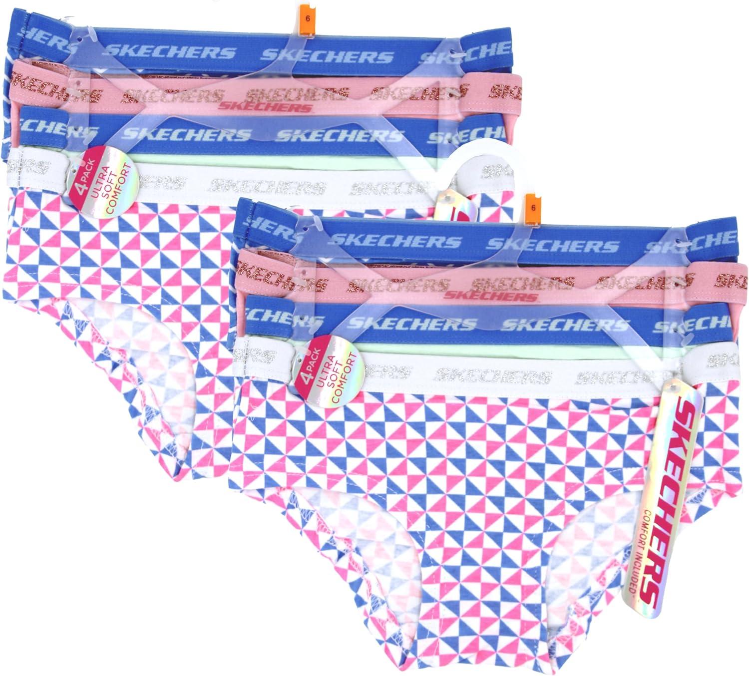 imageSkechers girls Amazon Exclusive Combed Cotton Blend Panties With Unique Prints and Pack Sizes Sizes 23t 4 6 8 and 108pack Geo Mix
