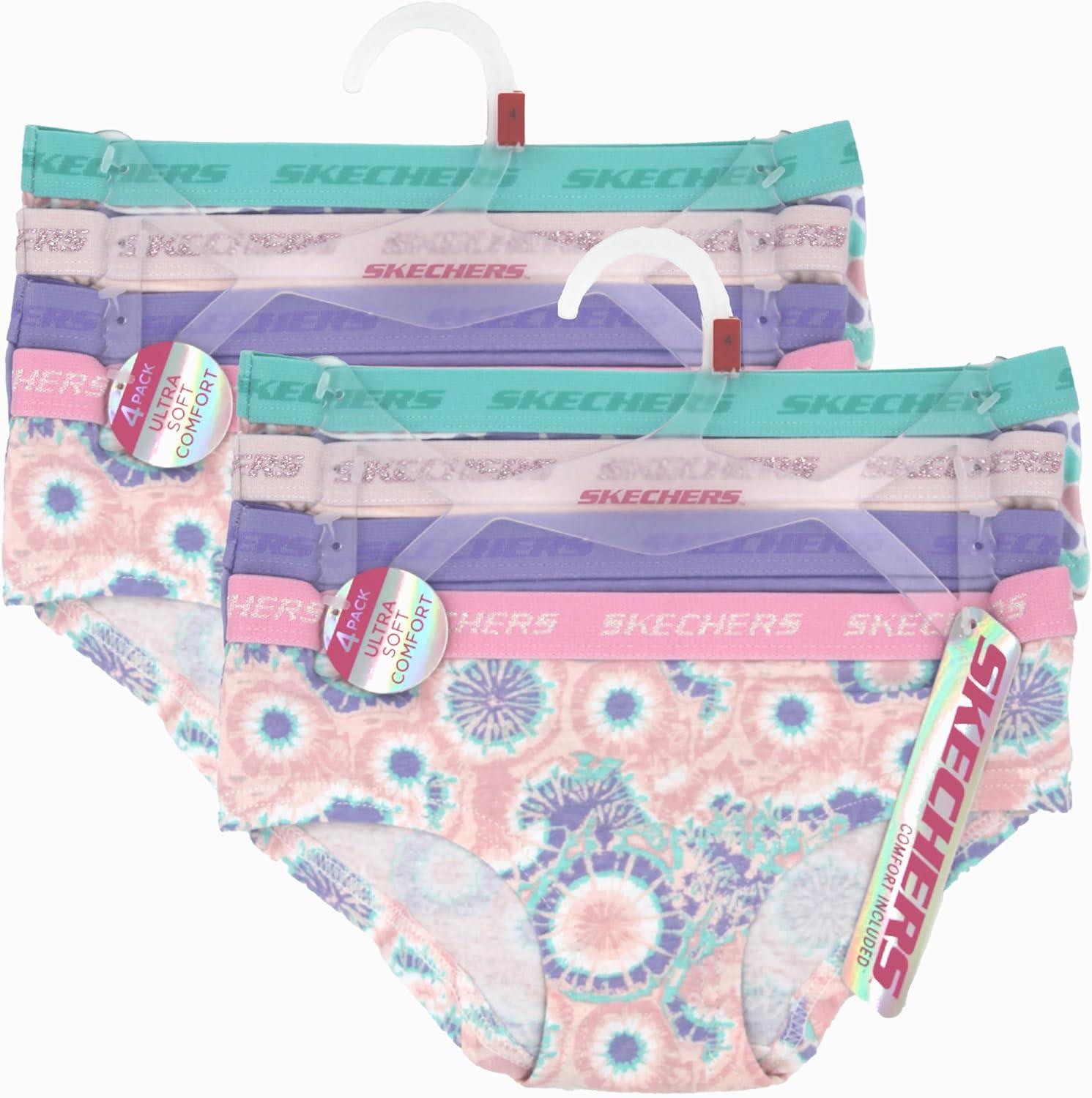 imageSkechers girls Amazon Exclusive Combed Cotton Blend Panties With Unique Prints and Pack Sizes Sizes 23t 4 6 8 and 108pack Heart