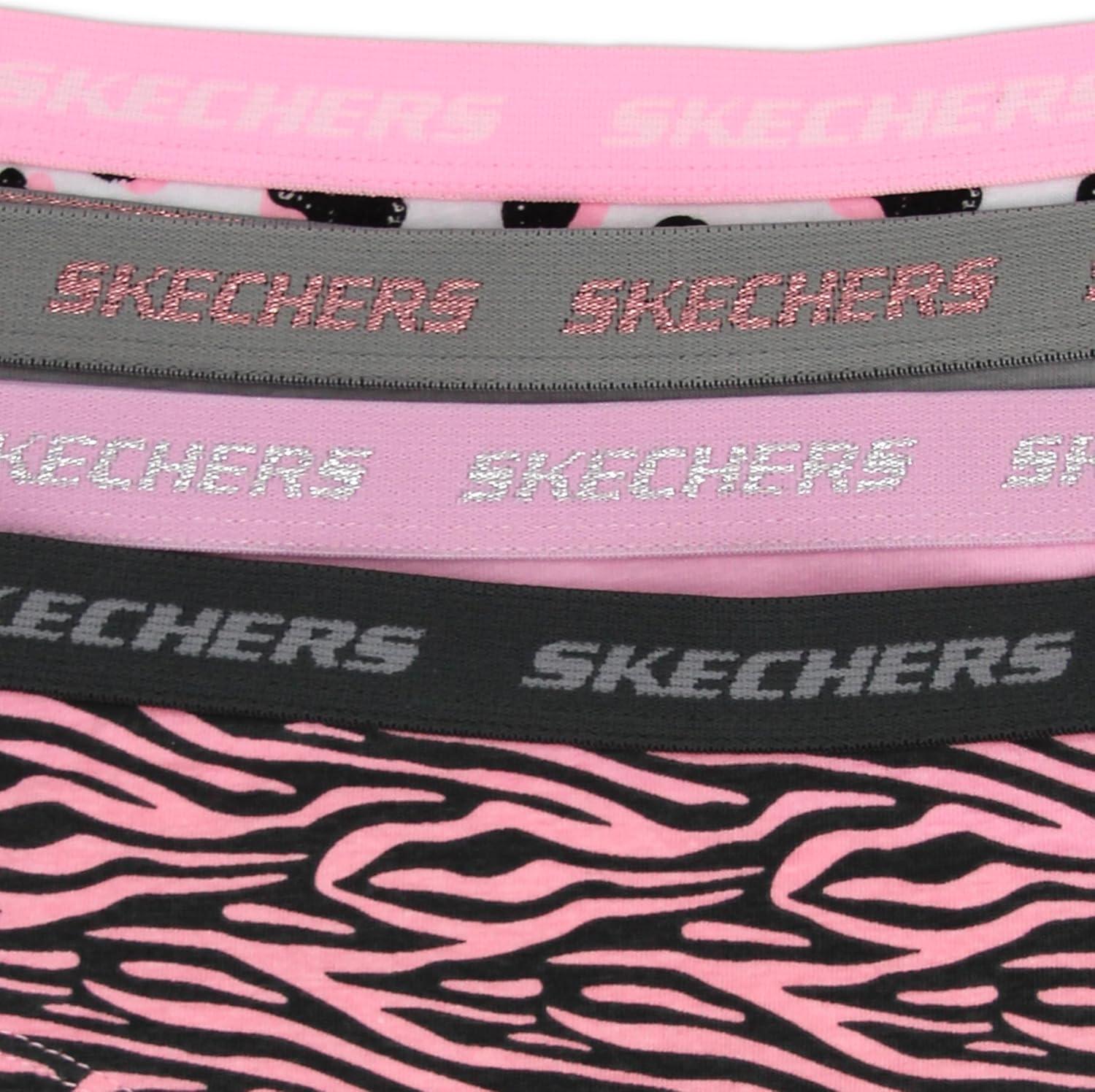 imageSkechers girls Amazon Exclusive Combed Cotton Blend Panties With Unique Prints and Pack Sizes Sizes 23t 4 6 8 and 108pack Pink Leopard