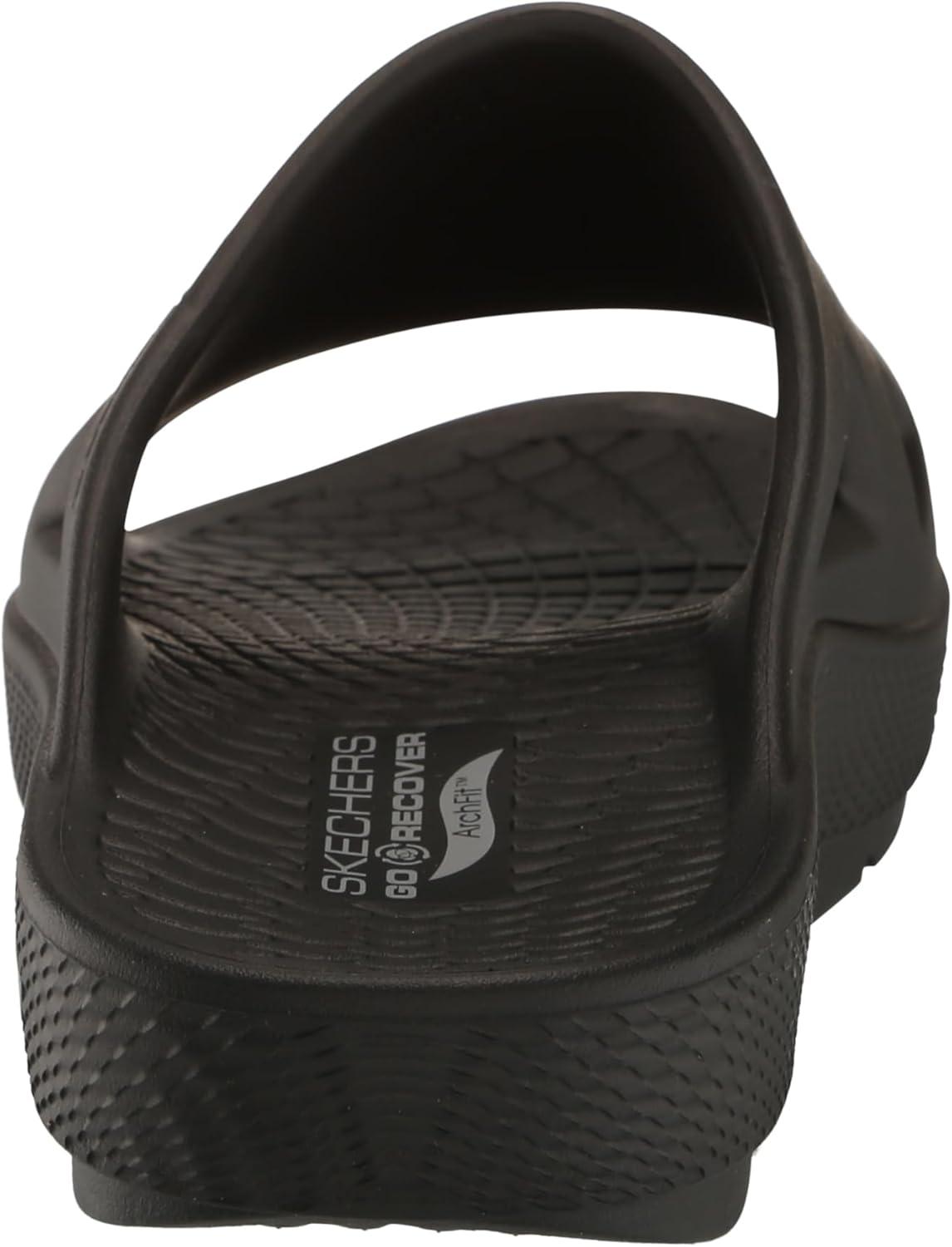 imageSkechers mens Go Recover Refresh Mens Dual Density Arch Fit Slide SandalsBlackBlack