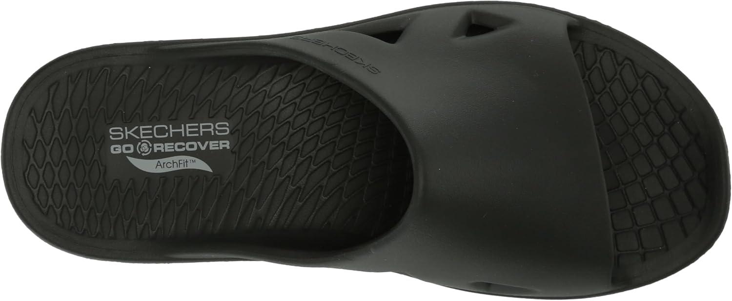 imageSkechers mens Go Recover Refresh Mens Dual Density Arch Fit Slide SandalsBlackBlack