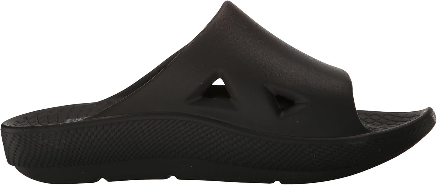 imageSkechers mens Go Recover Refresh Mens Dual Density Arch Fit Slide SandalsBlackBlack