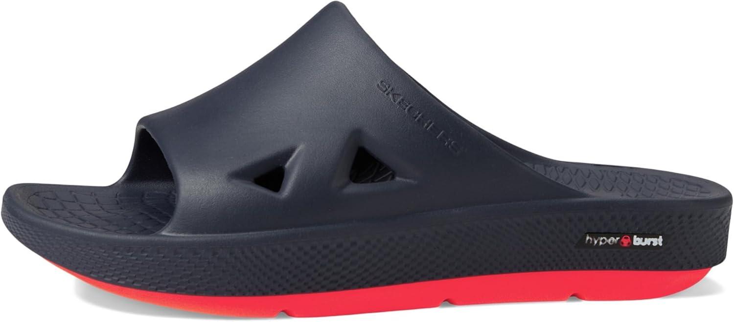 imageSkechers mens Go Recover Refresh Mens Dual Density Arch Fit Slide SandalsNavyCoral