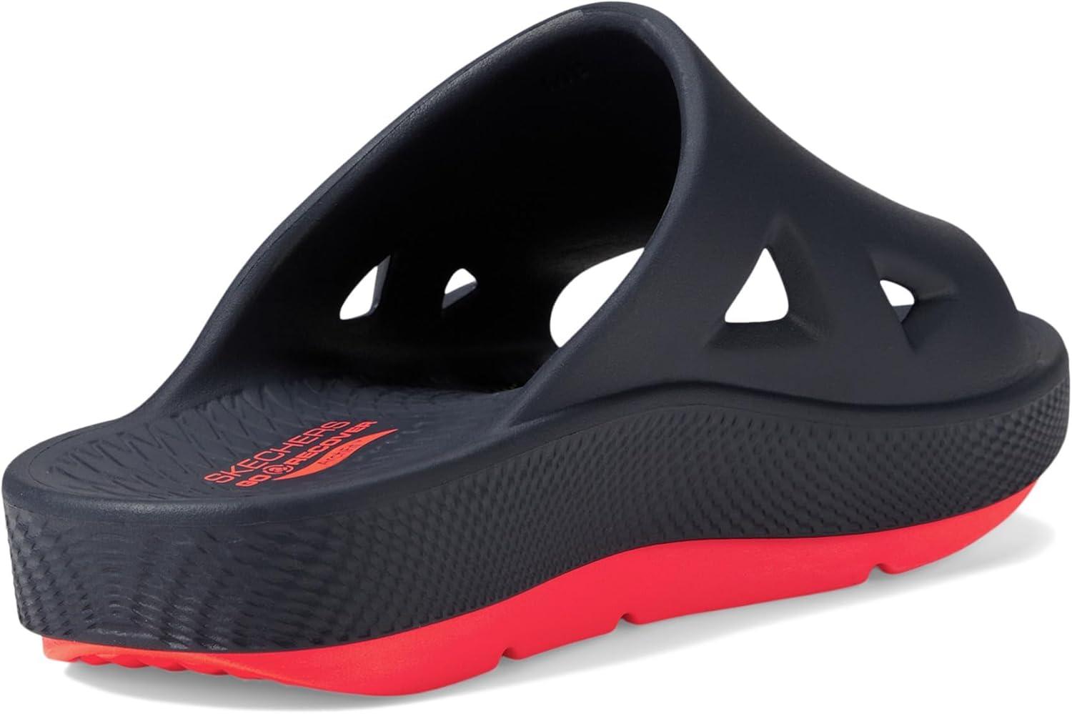 imageSkechers mens Go Recover Refresh Mens Dual Density Arch Fit Slide SandalsNavyCoral