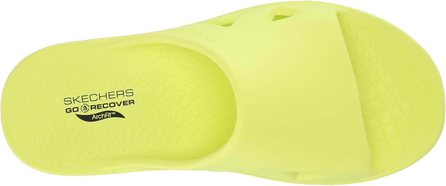 imageSkechers mens Go Recover Refresh Mens Dual Density Arch Fit Slide SandalsYellowBlue