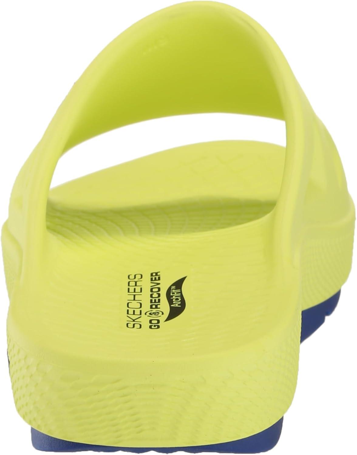 imageSkechers mens Go Recover Refresh Mens Dual Density Arch Fit Slide SandalsYellowBlue