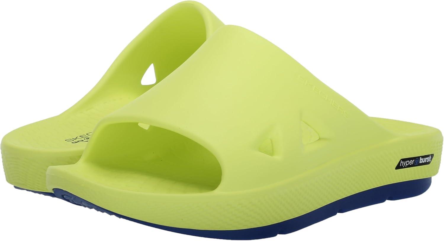 imageSkechers mens Go Recover Refresh Mens Dual Density Arch Fit Slide SandalsYellowBlue