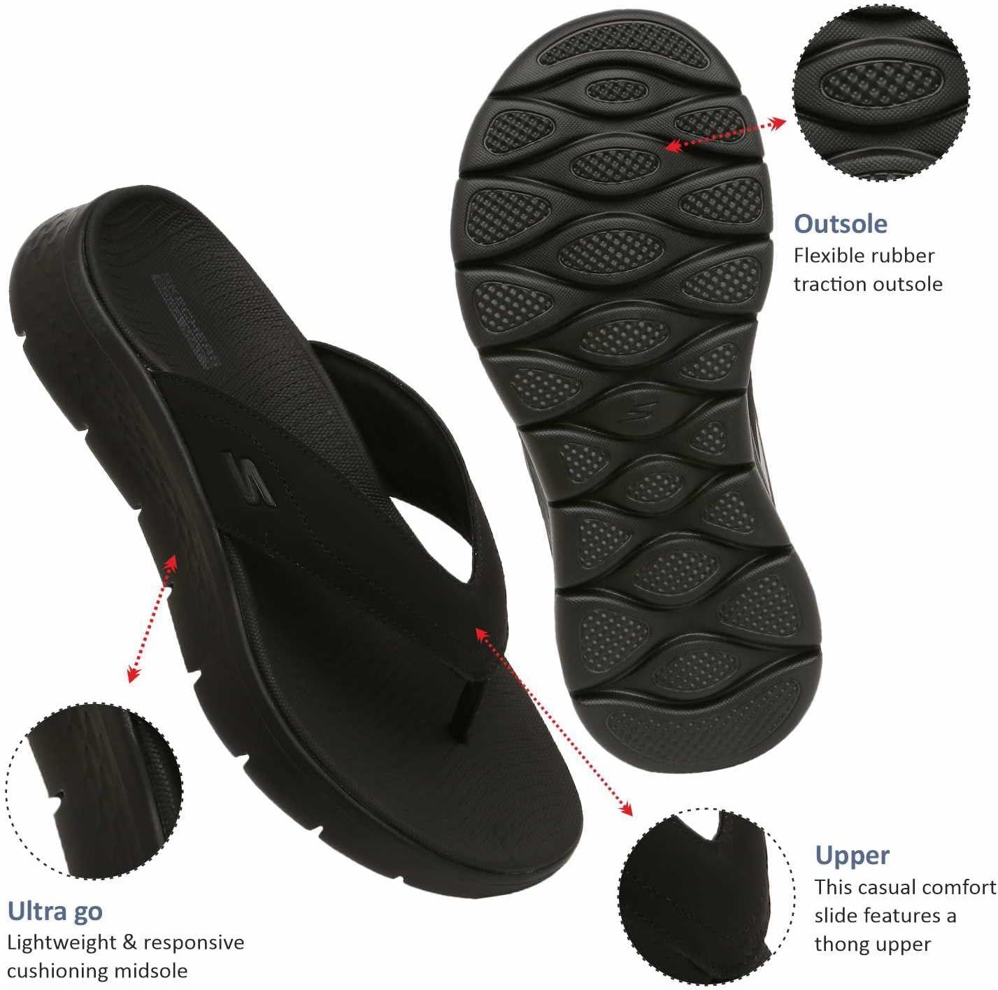 imageSkechers mens Go Walk Flex Sandal VallejoSandalBlackBlack