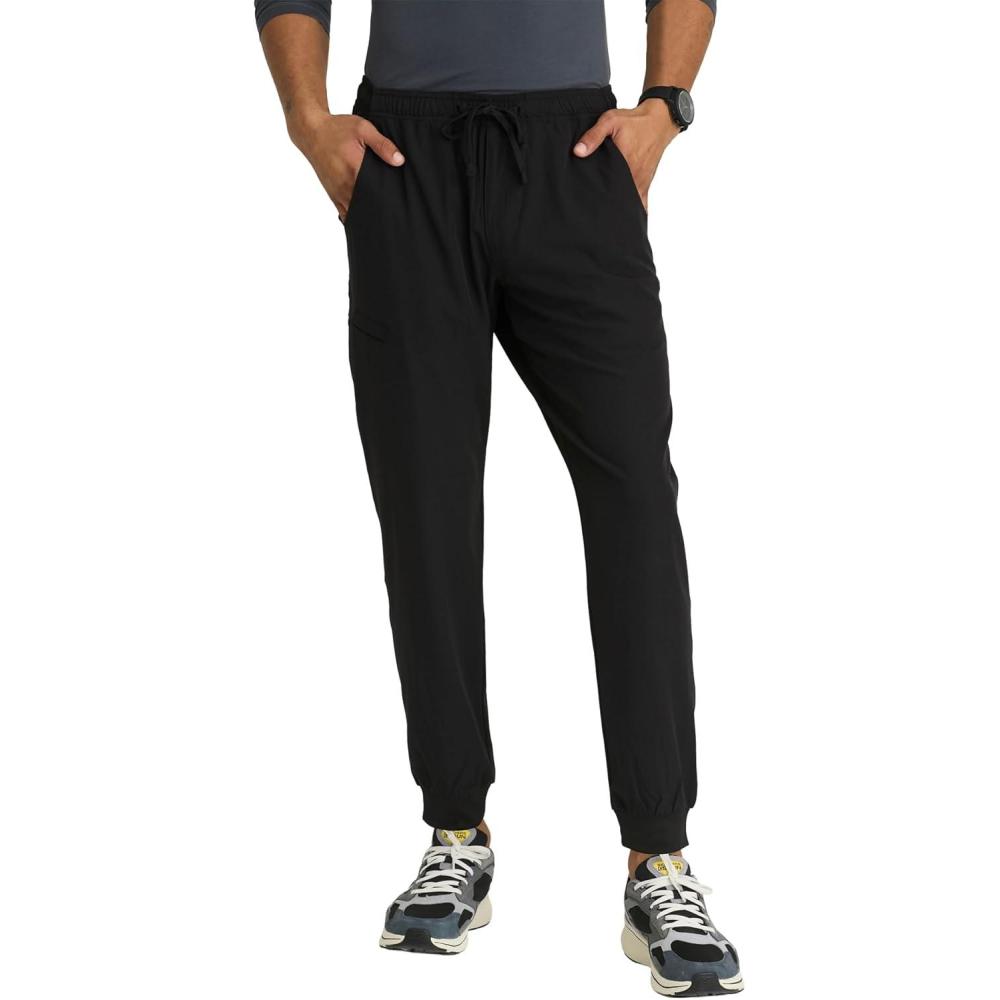 imageBARCO Skechers Vitality Crew Scrub Jogger for Men Medical Cargo Pant 4Way Stretch Sustainable Fabric Mens Scrub PantBlack