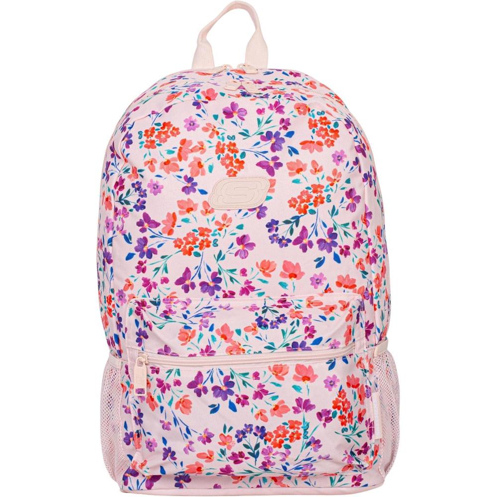 imageSkechers 365 Essential Travel Backpack for Women ampamp Men College Backpack Laptop Bag Multipurpose Back Pack ampamp Book Bag Black ampamp WhiteFloral