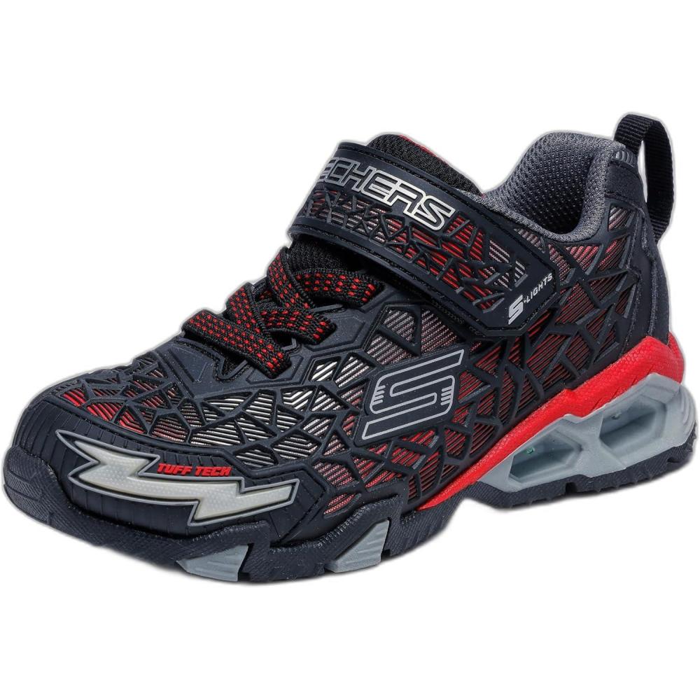 imageSkechers Boys Hydro Lights Tuff Force SneakerSneakerBlackRed