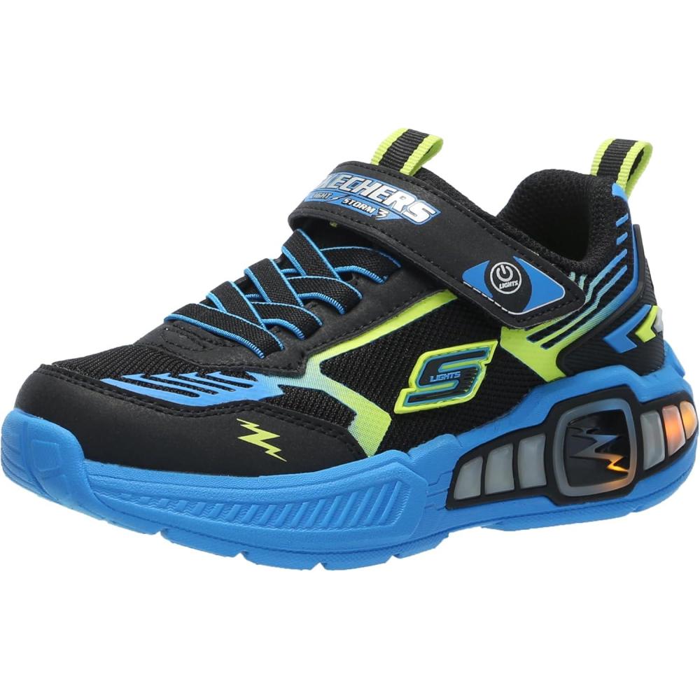 imageSkechers Boys Light Storm 3BlackBlueLime