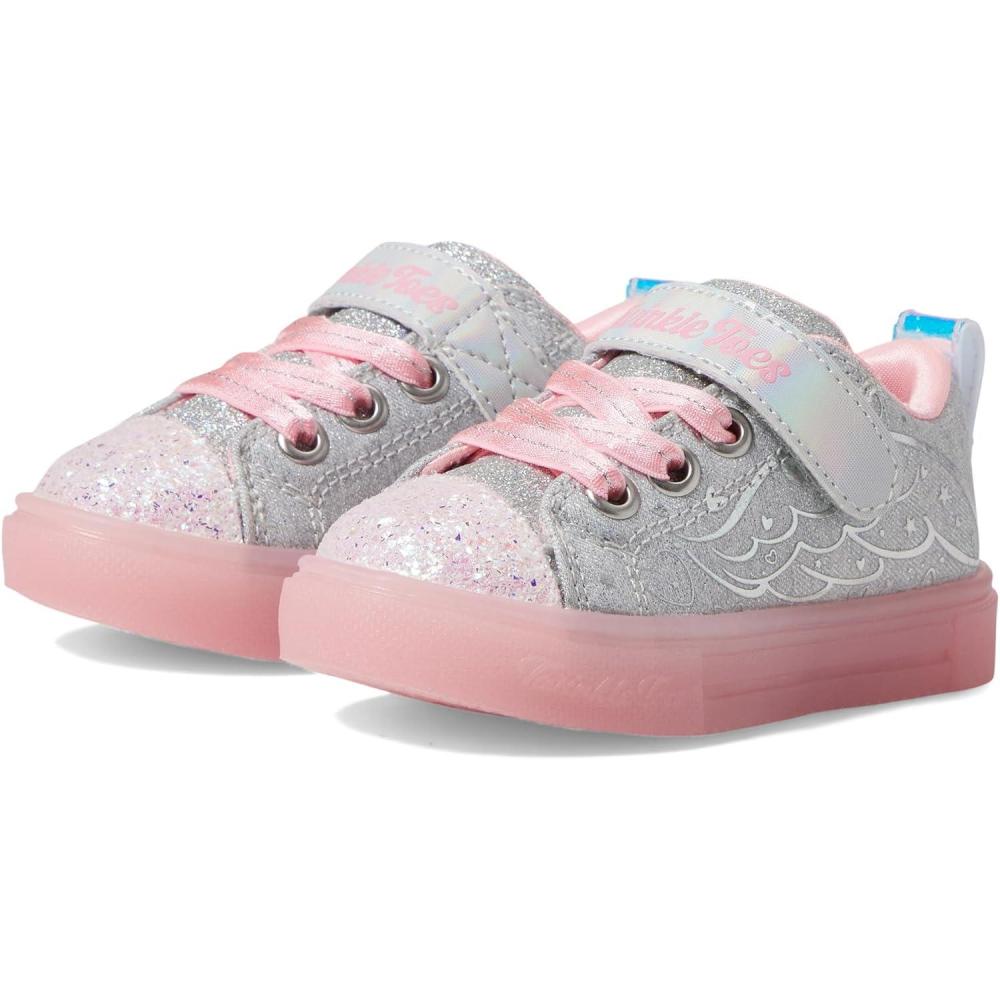 imageSkechers Kids Girls Twinkle Sparks Ice Heather LightUp Sneakers Cushioned Comfort Flexible SoleGreyPink